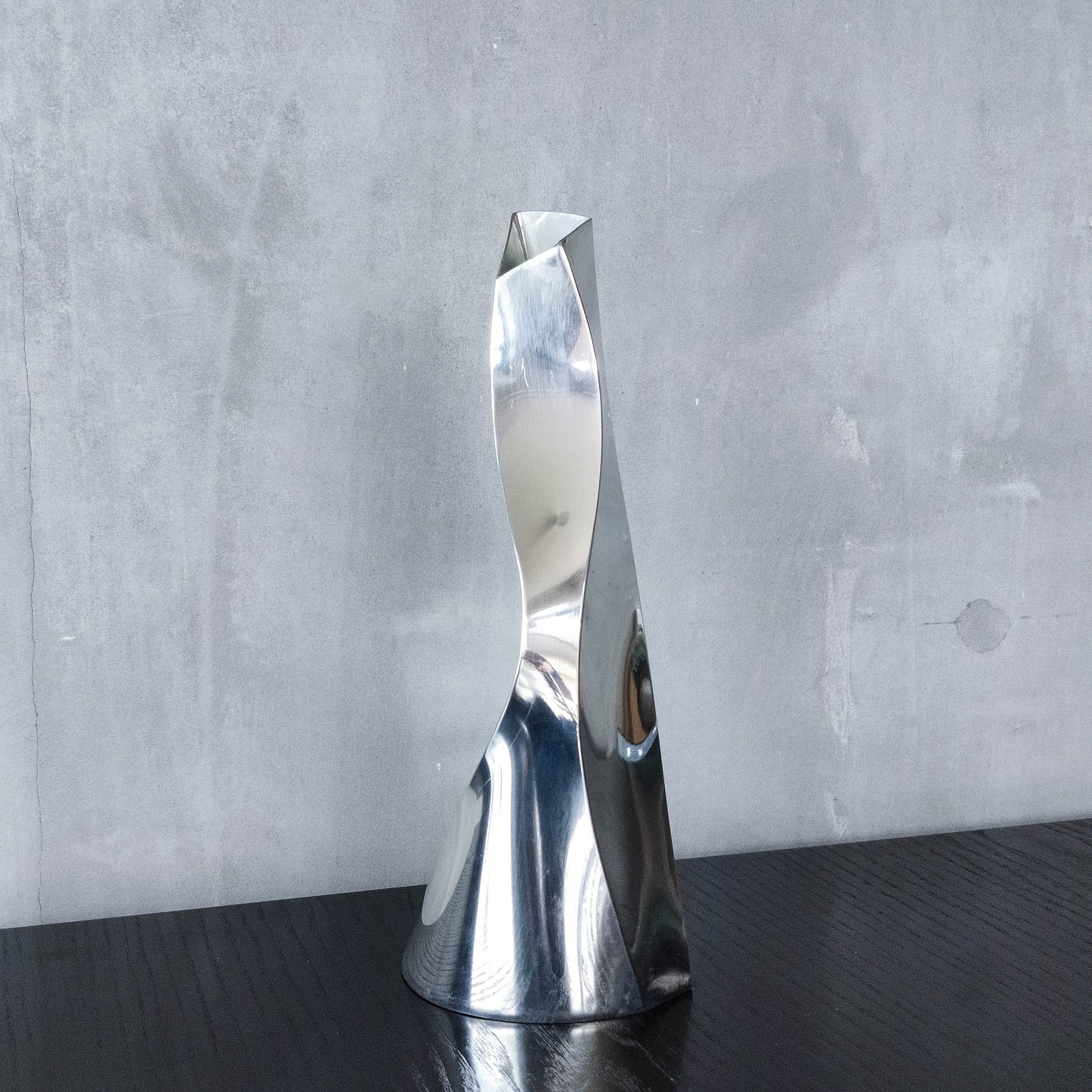 Pewter twisted sculptural vase Wentworth Catherine Tutt modernist form