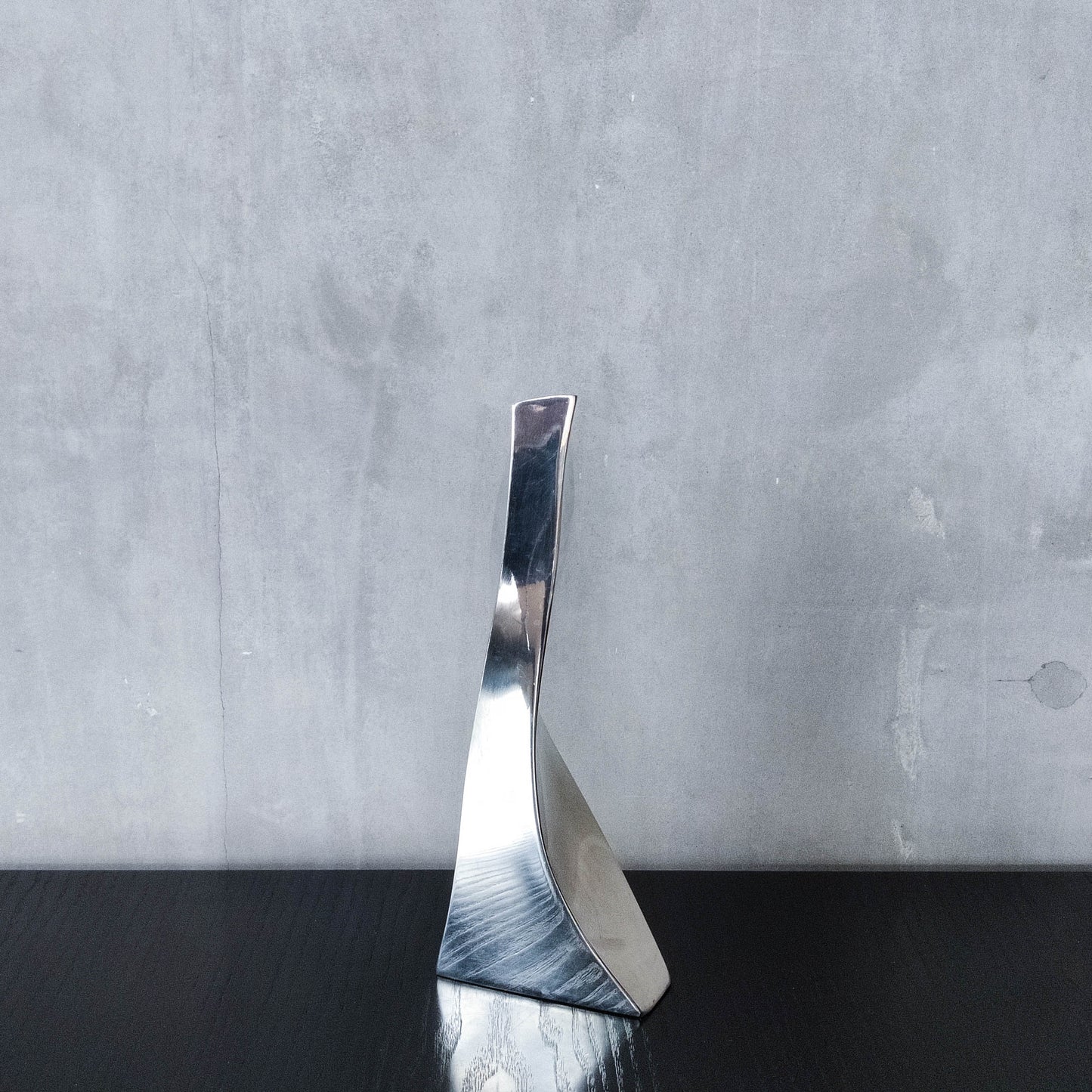 Pewter twisted sculptural vase Wentworth Catherine Tutt modernist form