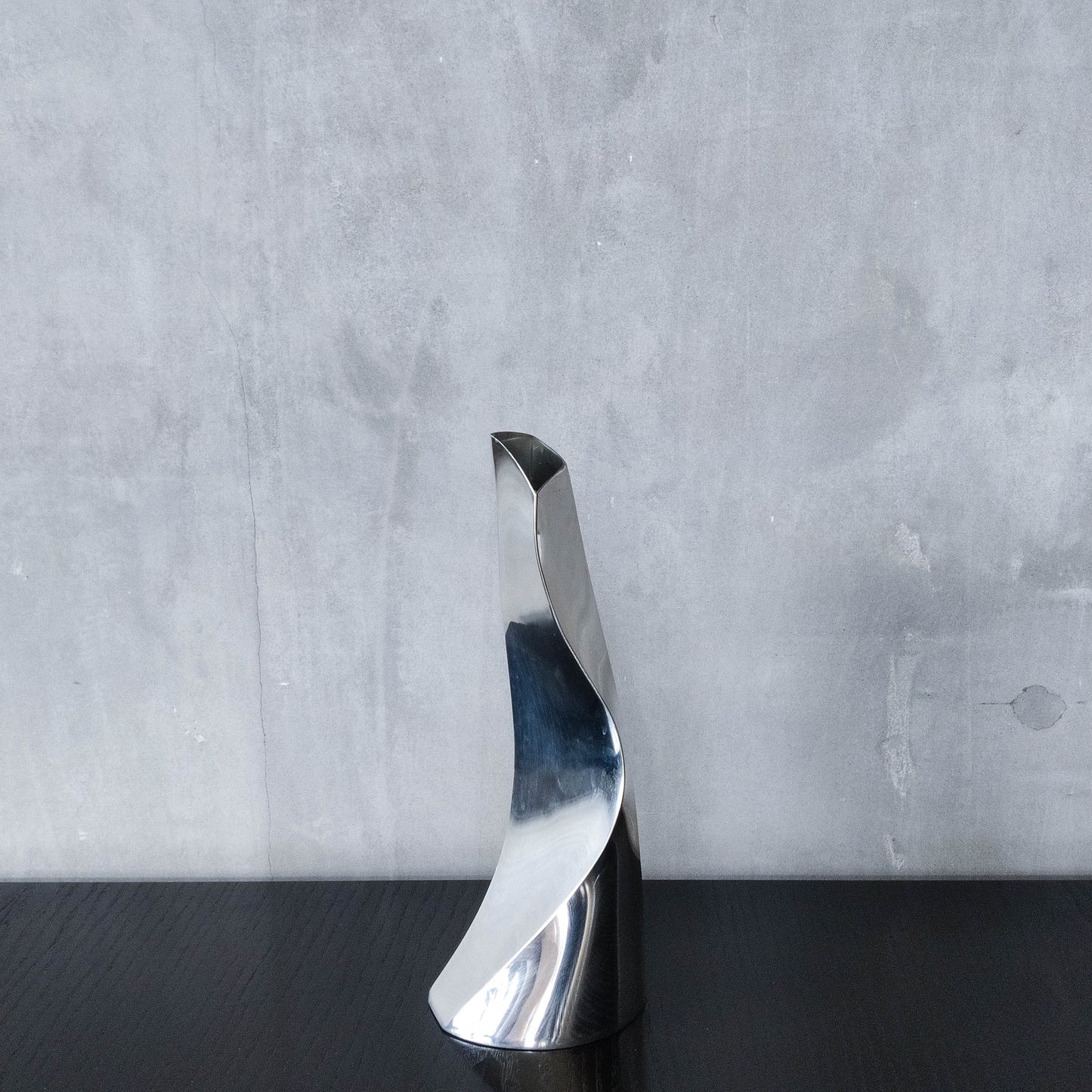 Pewter twisted sculptural vase Wentworth Catherine Tutt modernist form