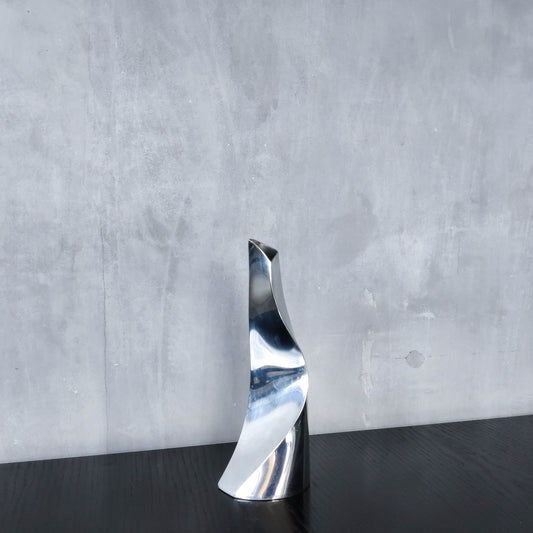 Pewter twisted sculptural vase Wentworth Catherine Tutt modernist form