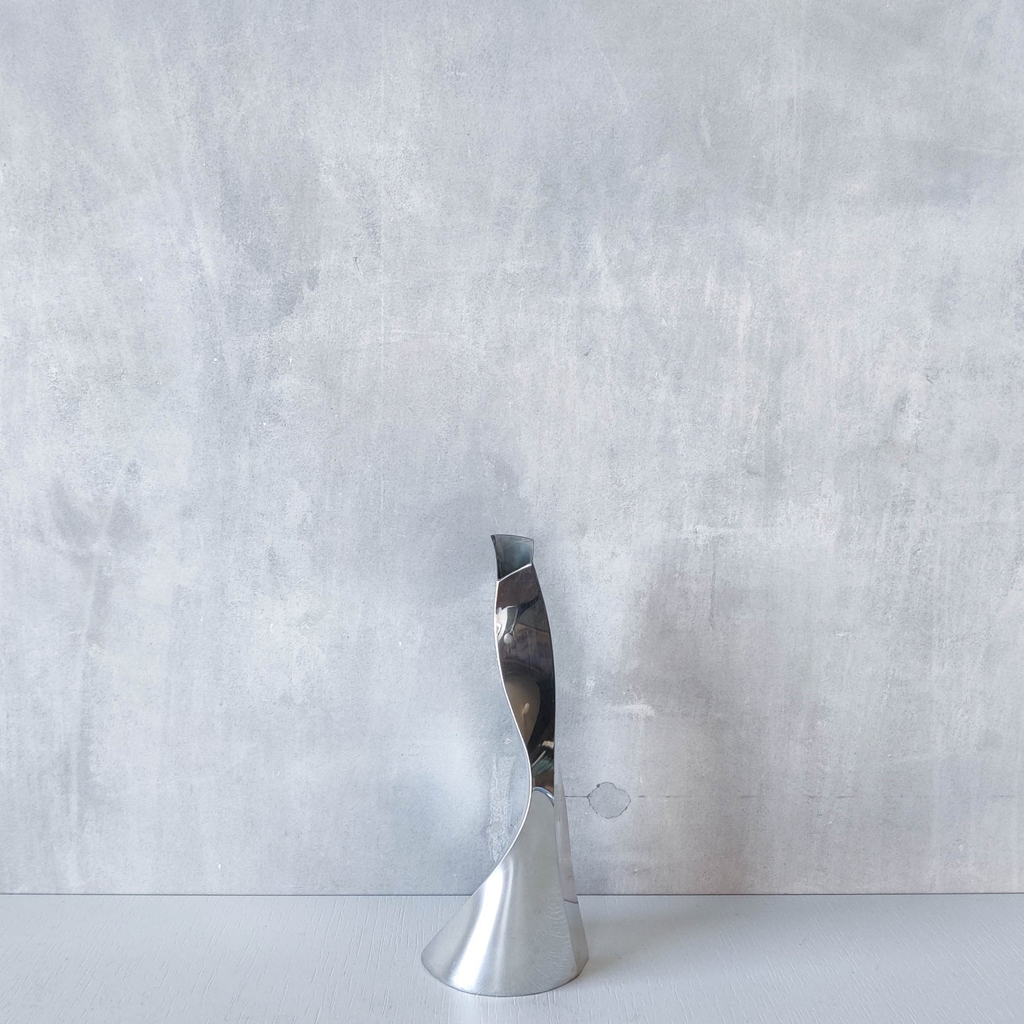 Pewter twisted sculptural vase Wentworth Catherine Tutt modernist form