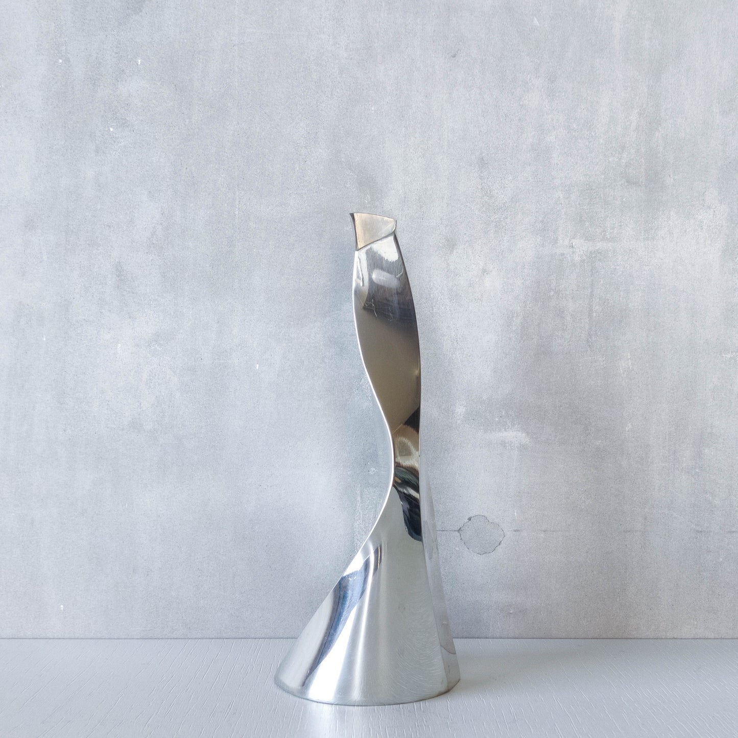 Pewter twisted sculptural vase Wentworth Catherine Tutt modernist form