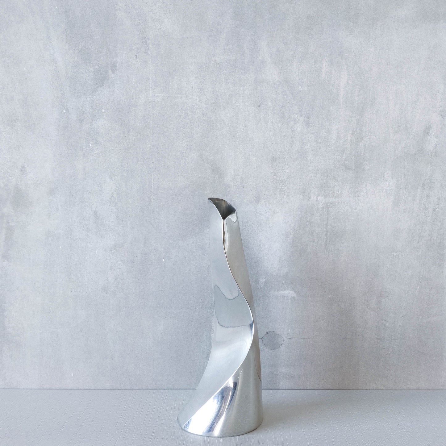 Pewter twisted sculptural vase Wentworth Catherine Tutt modernist form