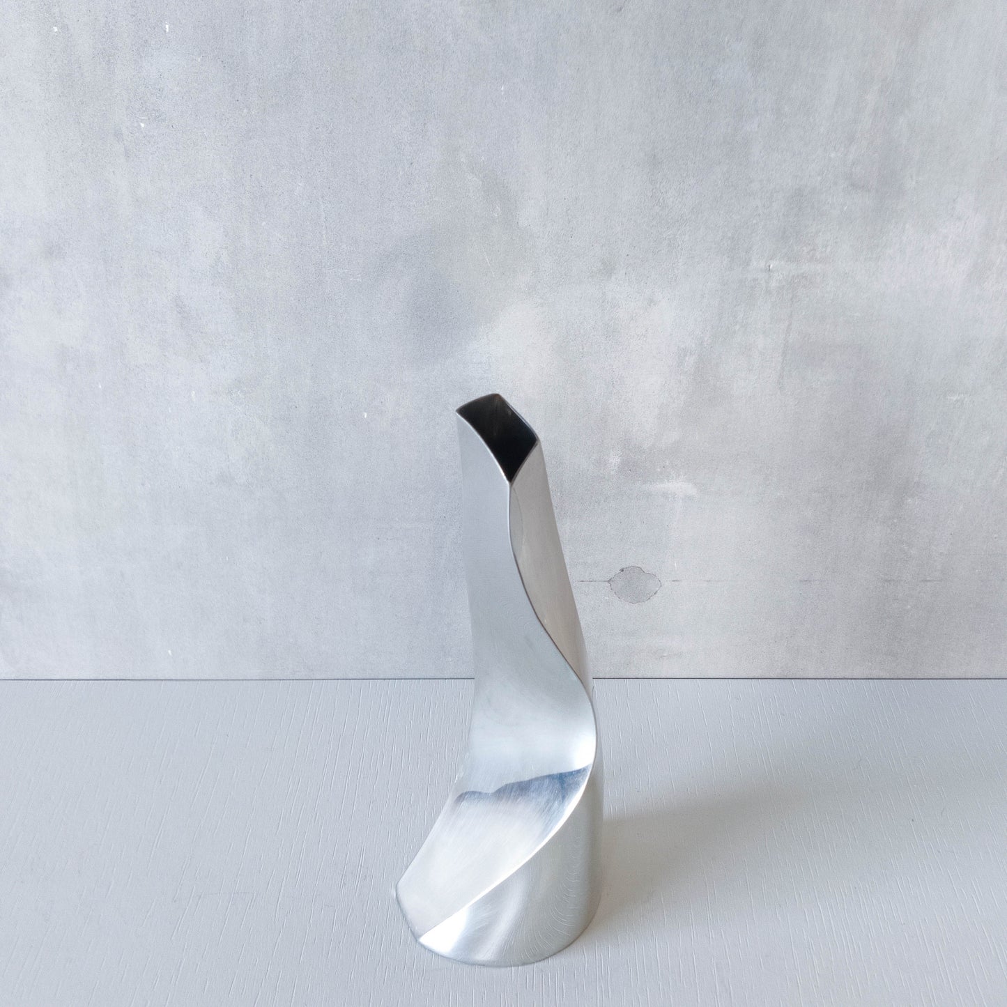 Pewter twisted sculptural vase Wentworth Catherine Tutt modernist form