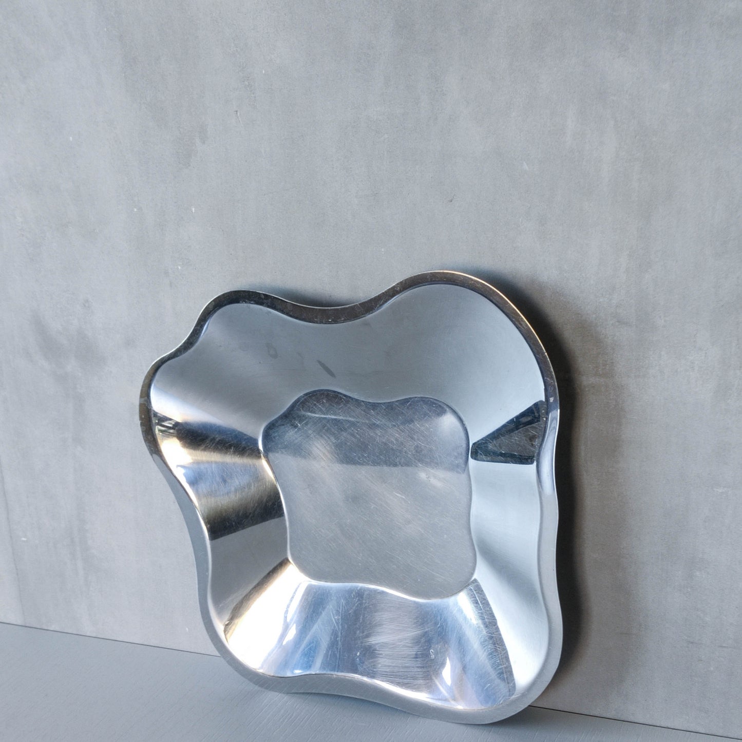 Alvar Aalto for Littala modernist freeform steel bowl sculptural centrepiece