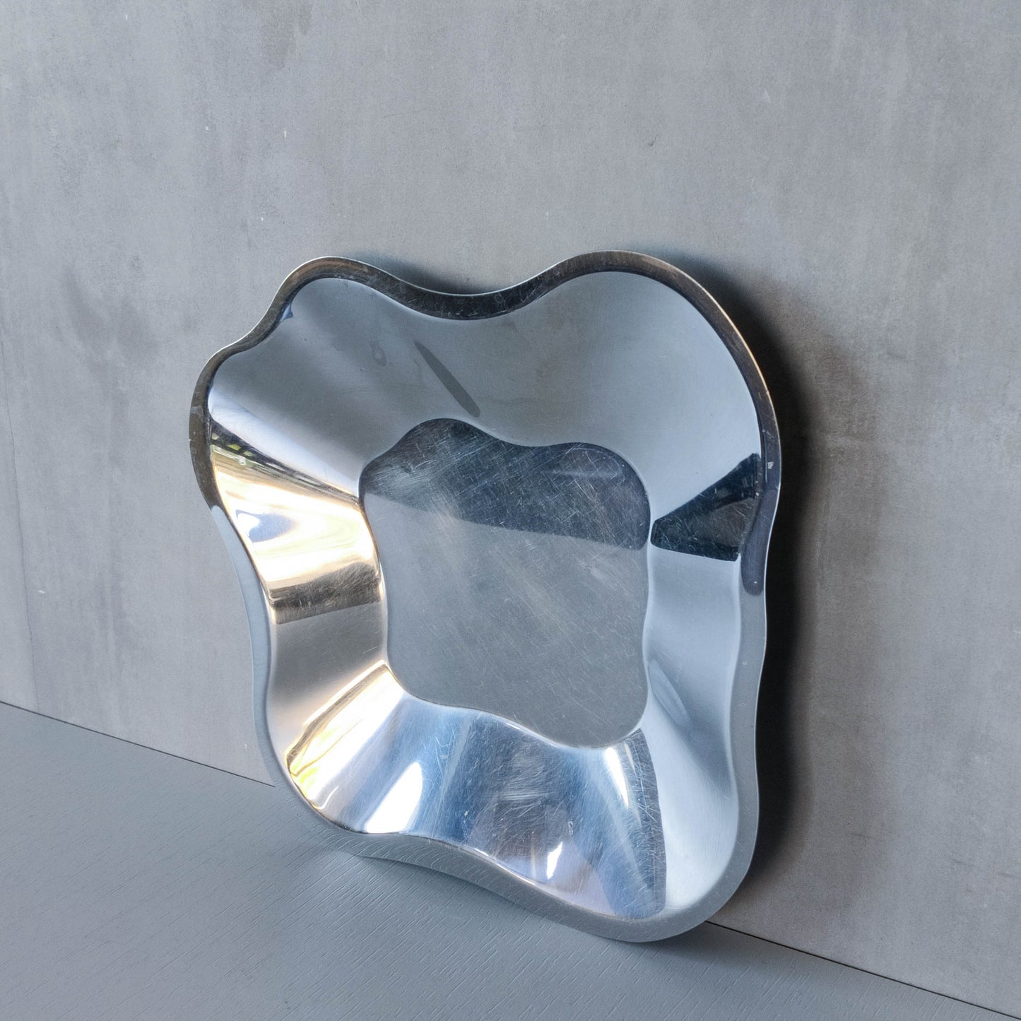 Alvar Aalto for Littala modernist freeform steel bowl sculptural centrepiece