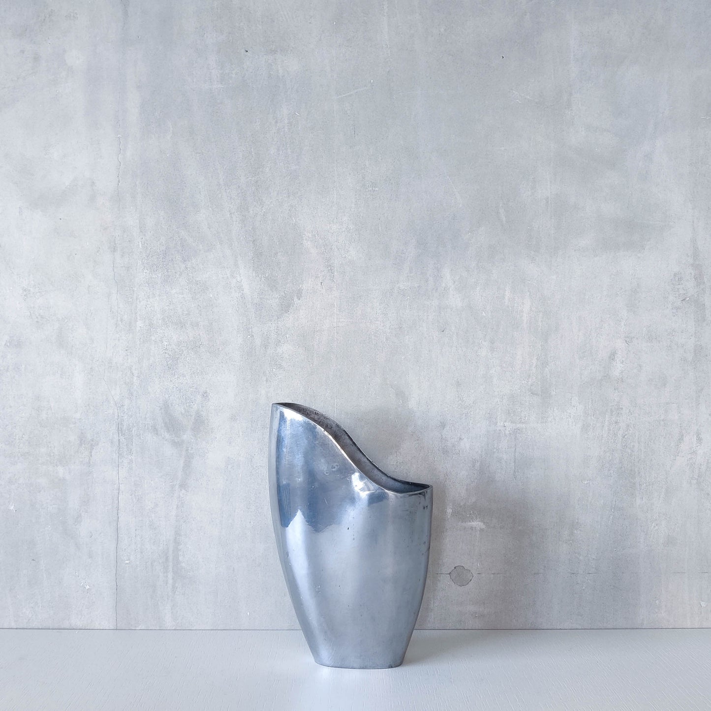 Anna Efverlund 1980s hand cast aluminium vase Swedish organic modernist form