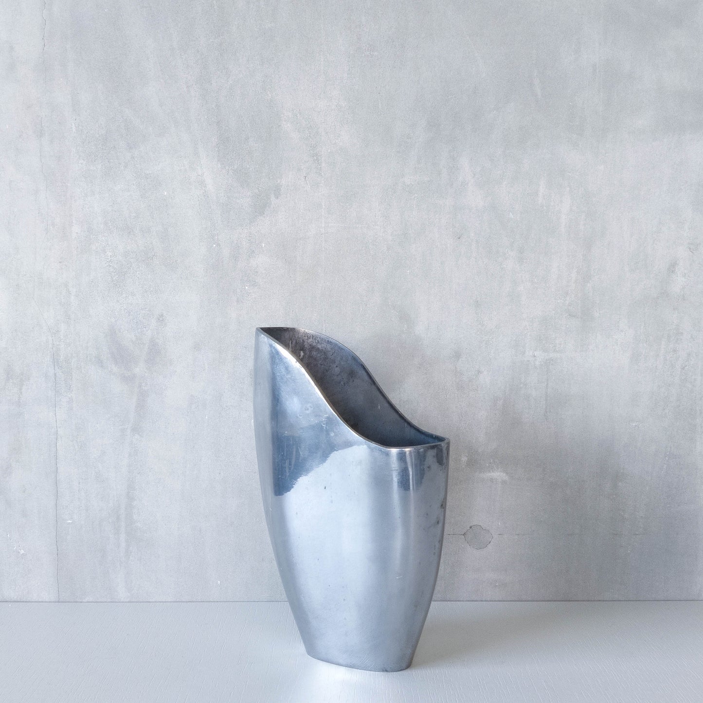 Anna Efverlund 1980s hand cast aluminium vase Swedish organic modernist form