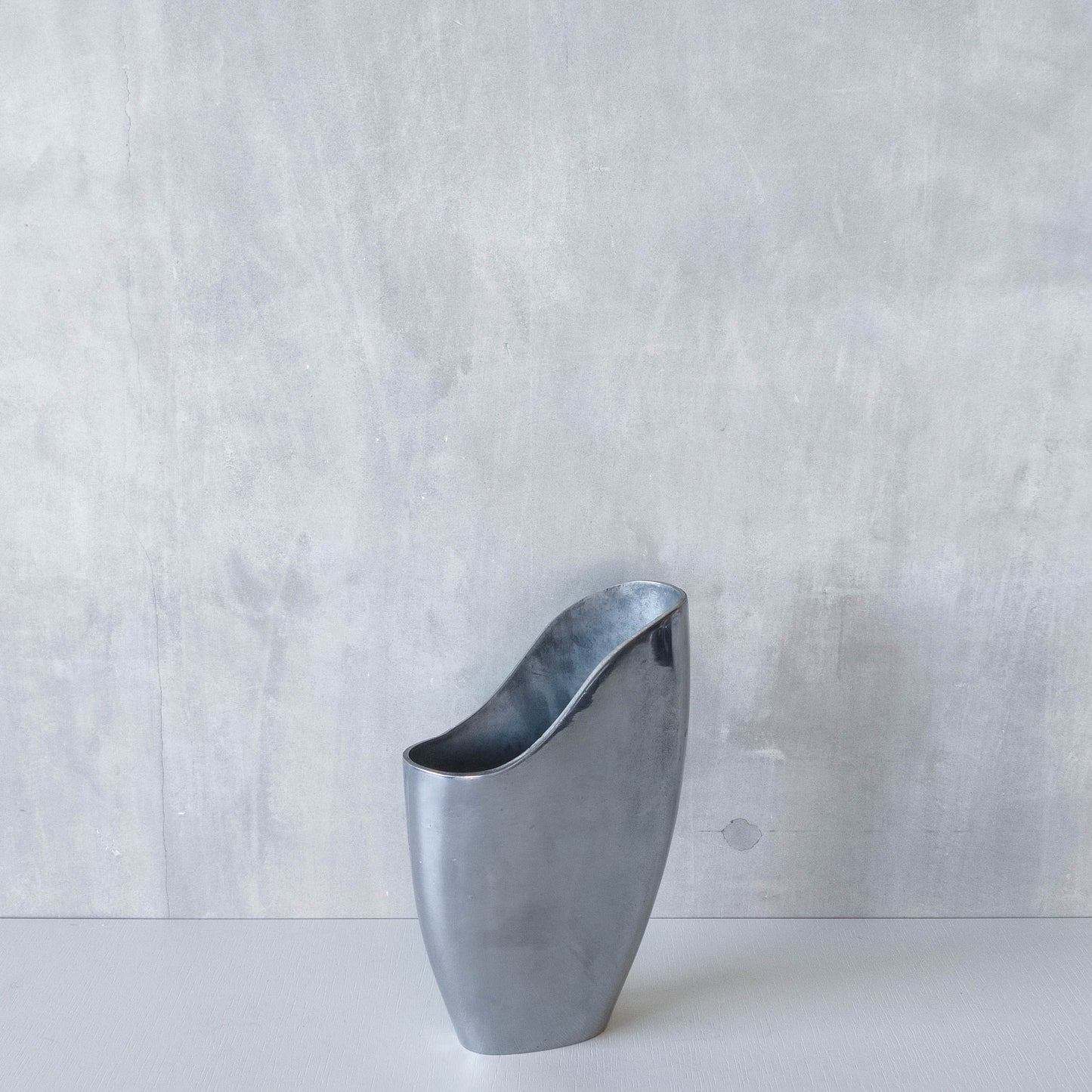 Anna Efverlund 1980s hand cast aluminium vase Swedish organic modernist form