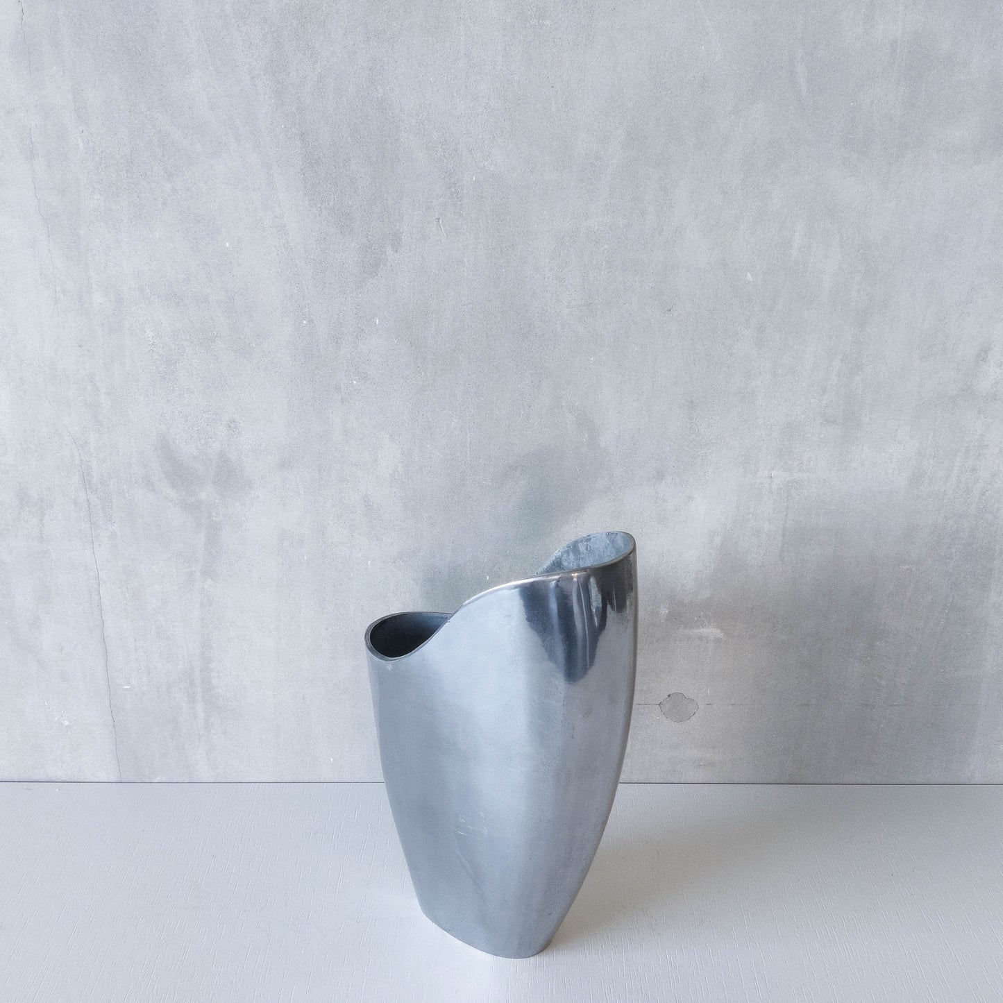 Anna Efverlund 1980s hand cast aluminium vase Swedish organic modernist form