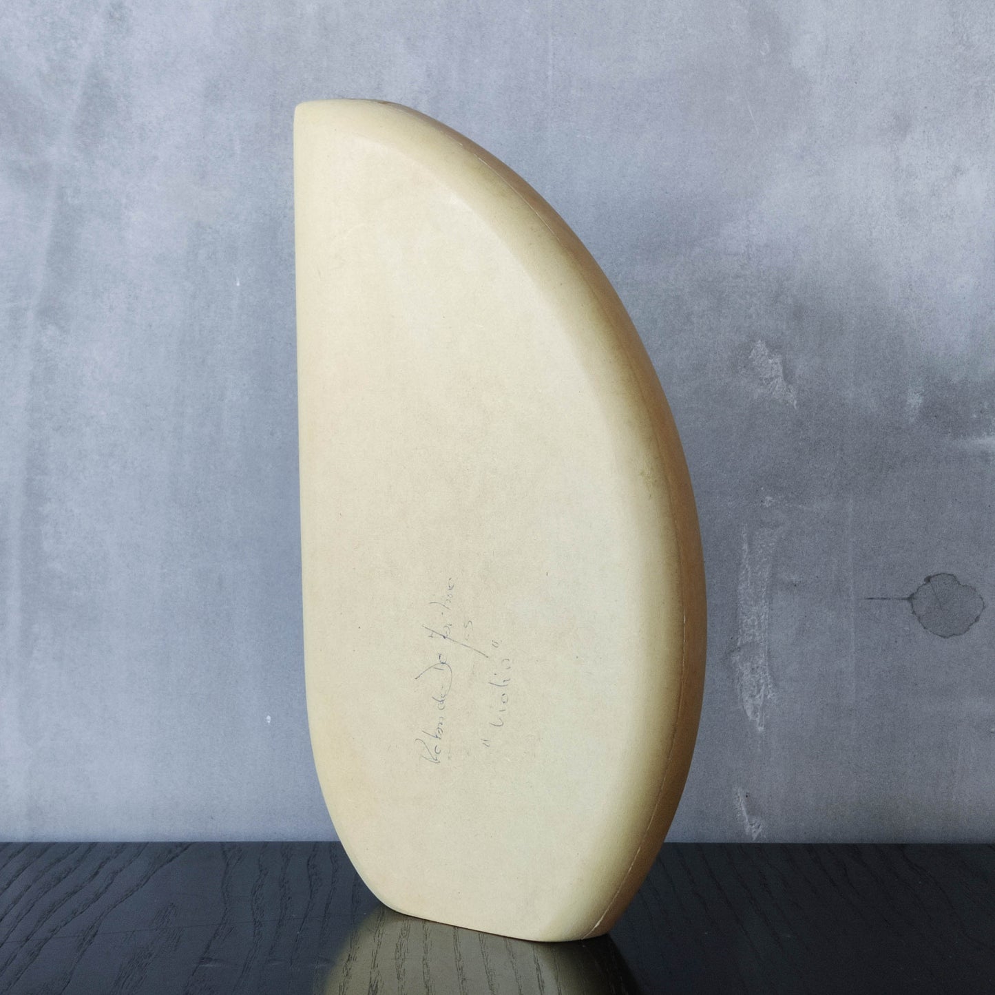 Vintage 00s cubist carved wood violin abstract artist sculpture by Roberto De Fortino