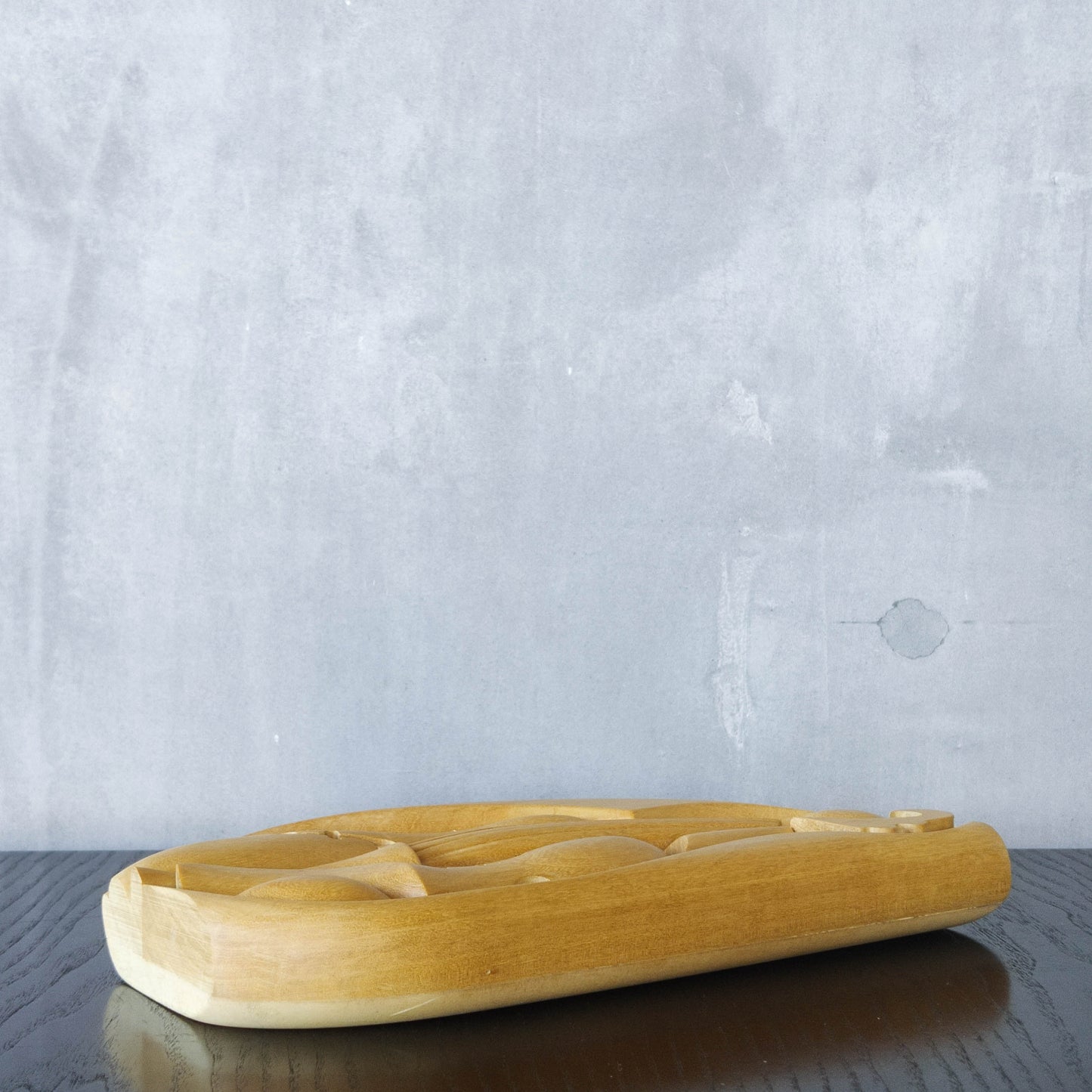 Vintage 00s cubist carved wood violin abstract artist sculpture by Roberto De Fortino