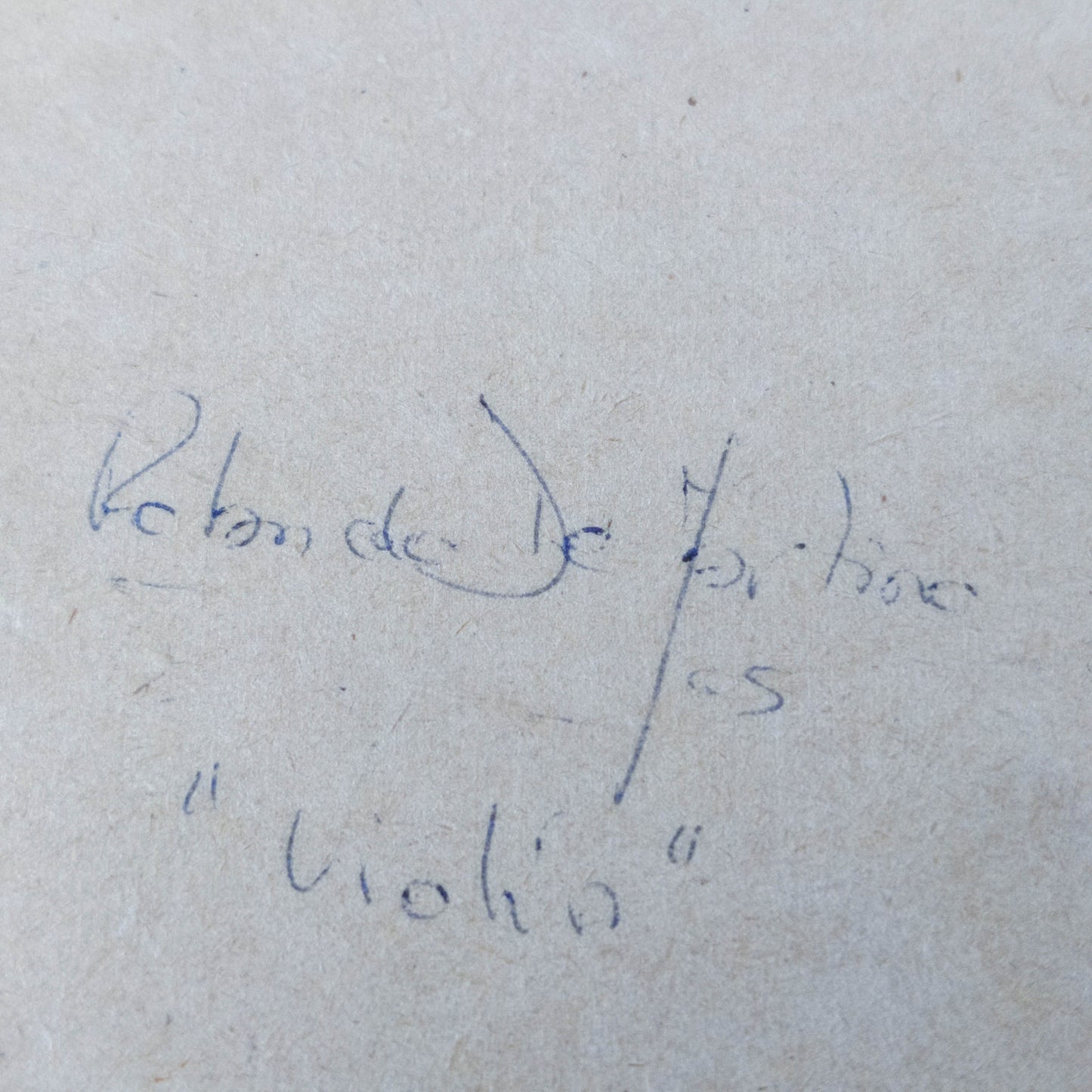 Vintage 00s cubist carved wood violin abstract artist sculpture by Roberto De Fortino