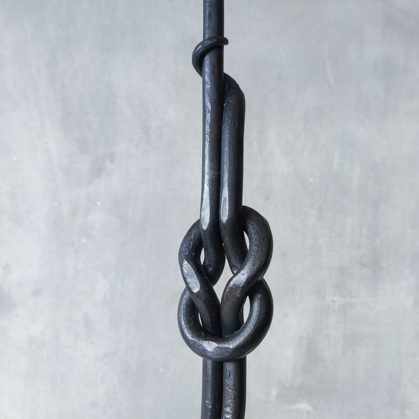 Vintage French large brutalist style wrought iron knotted candle holder