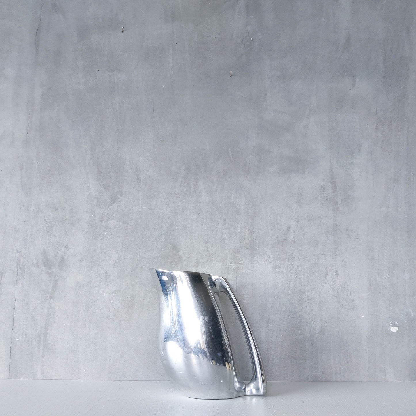 Vintage 00s Neil Cohen for Nambe modernist heavy cast aluminium jug pitcher vase