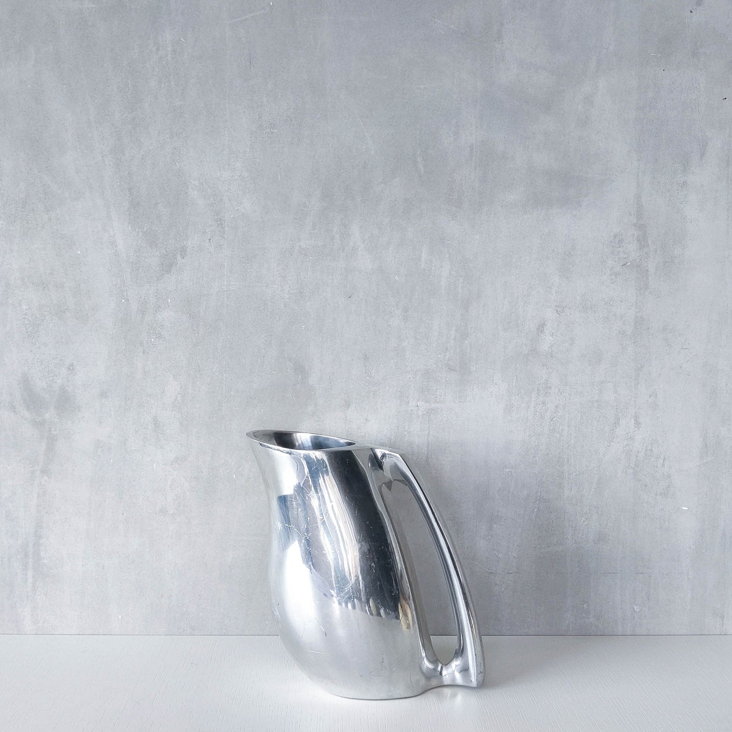 Vintage 00s Neil Cohen for Nambe modernist heavy cast aluminium jug pitcher vase