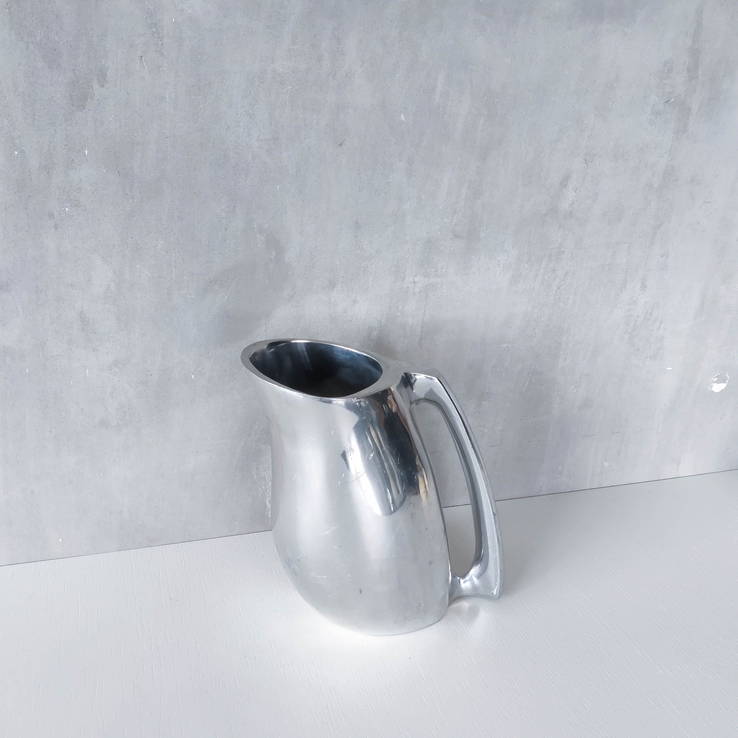 Vintage 00s Neil Cohen for Nambe modernist heavy cast aluminium jug pitcher vase