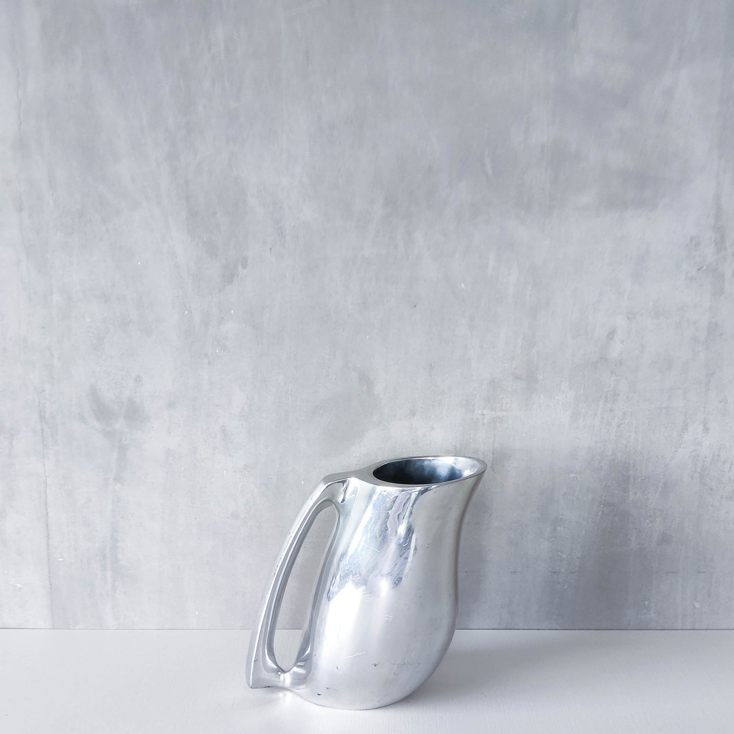 Vintage 00s Neil Cohen for Nambe modernist heavy cast aluminium jug pitcher vase