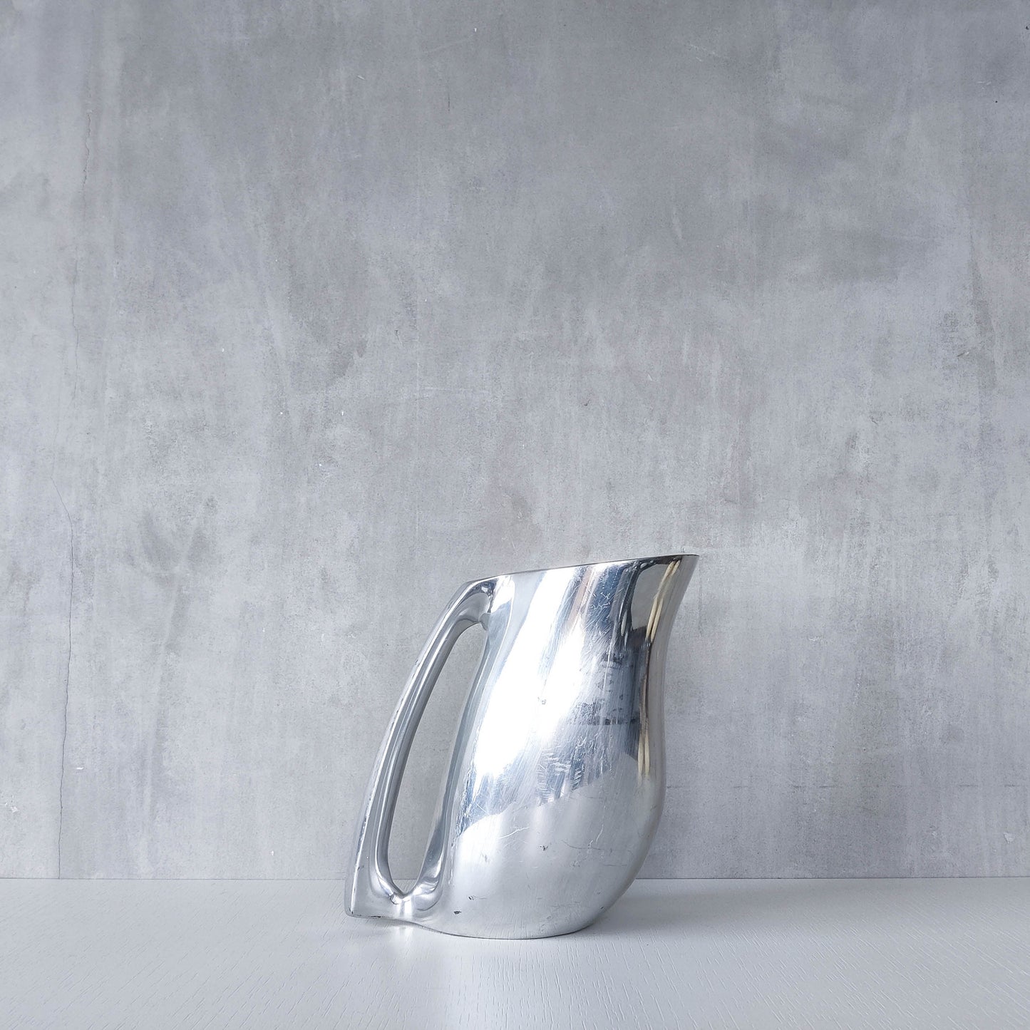 Vintage 00s Neil Cohen for Nambe modernist heavy cast aluminium jug pitcher vase