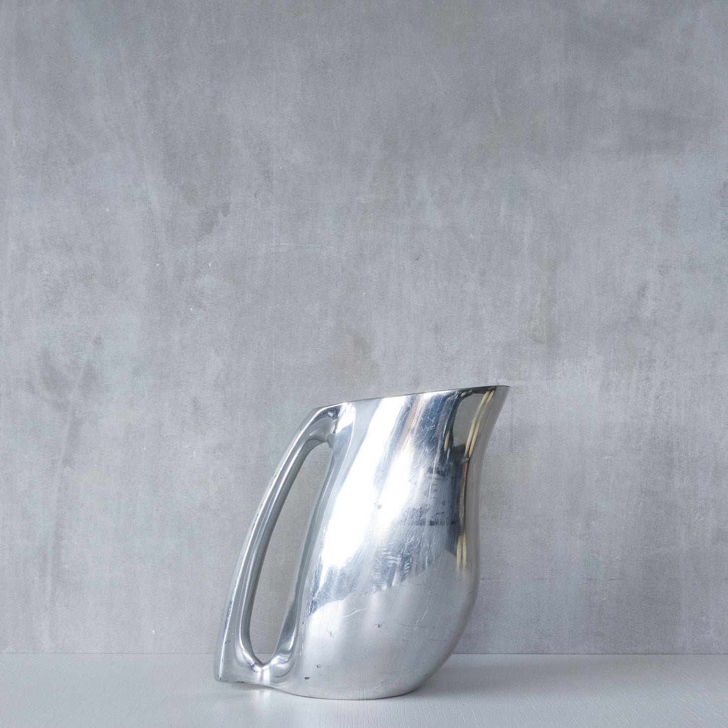 Vintage 00s Neil Cohen for Nambe modernist heavy cast aluminium jug pitcher vase