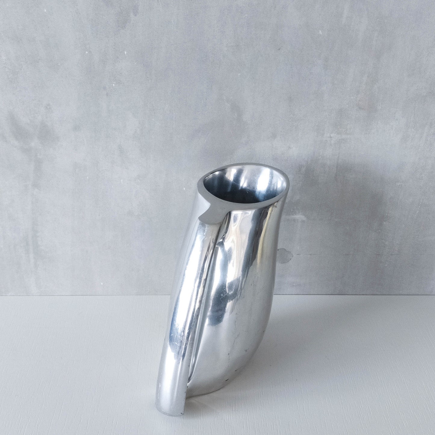 Vintage 00s Neil Cohen for Nambe modernist heavy cast aluminium jug pitcher vase