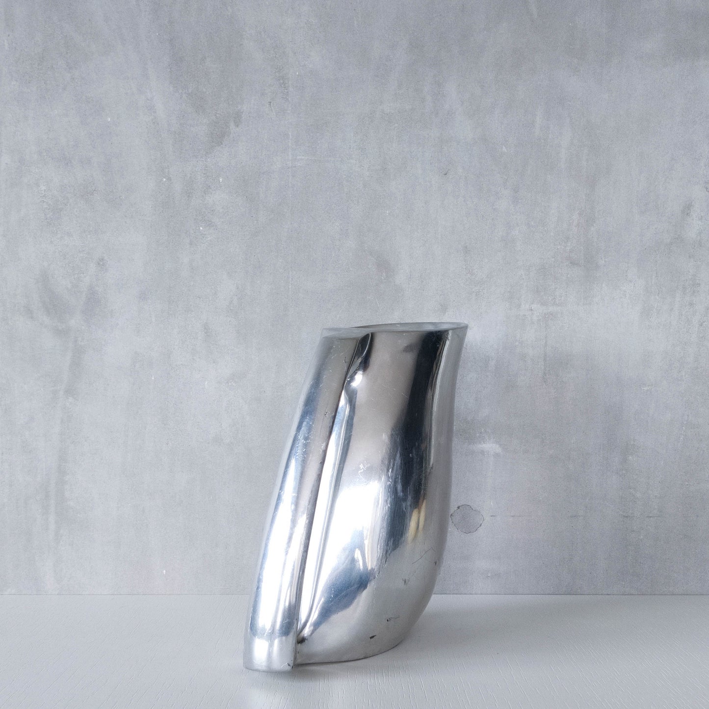 Vintage 00s Neil Cohen for Nambe modernist heavy cast aluminium jug pitcher vase