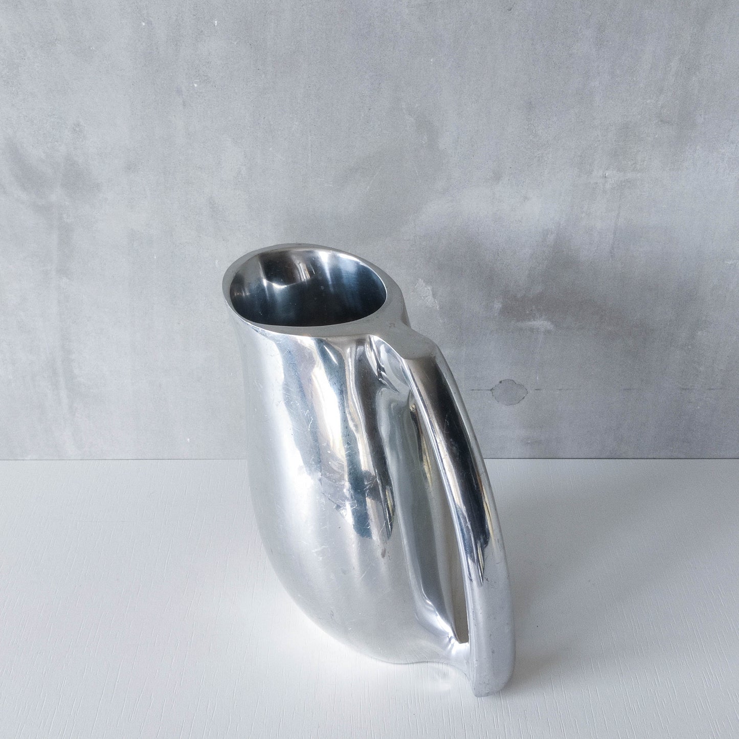 Vintage 00s Neil Cohen for Nambe modernist heavy cast aluminium jug pitcher vase