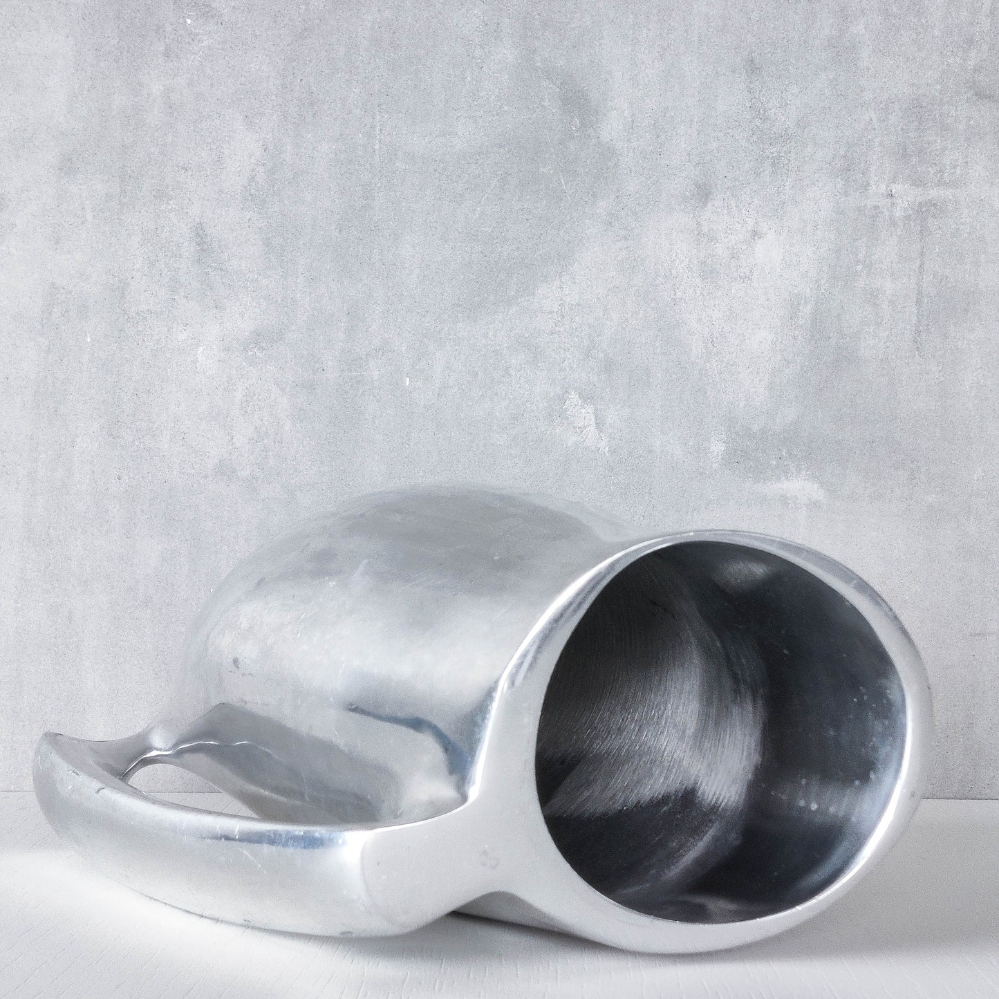 Vintage 00s Neil Cohen for Nambe modernist heavy cast aluminium jug pitcher vase