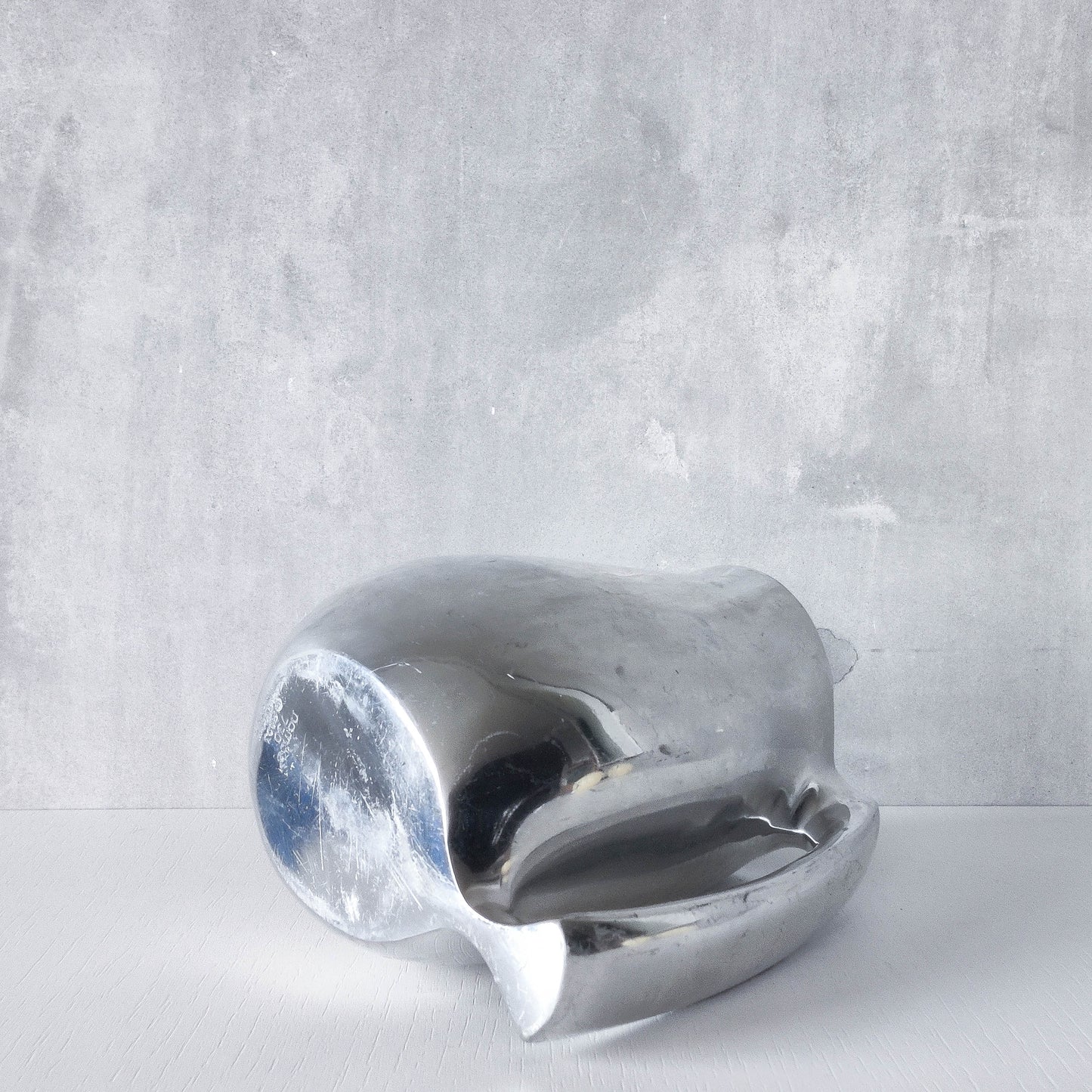 Vintage 00s Neil Cohen for Nambe modernist heavy cast aluminium jug pitcher vase