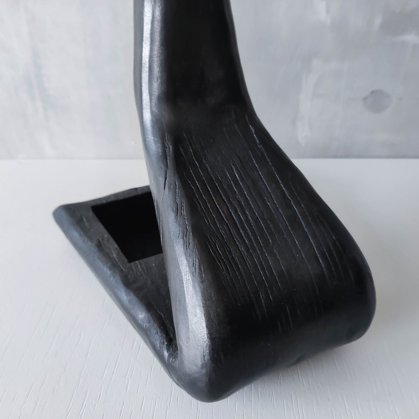 Midcentury brutalist forged patinated copper sculptural candle holder vide poche