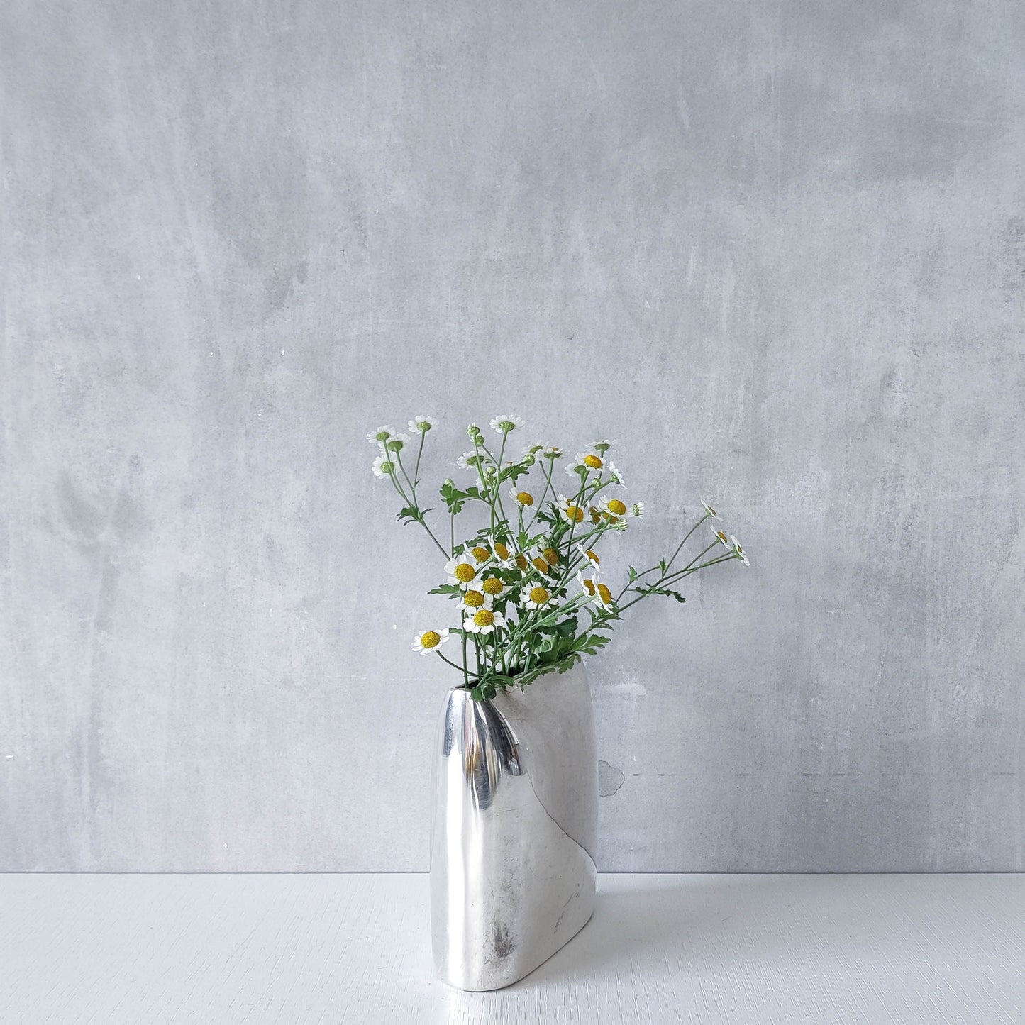 Vintage silver plated envelope flat form metal vase
