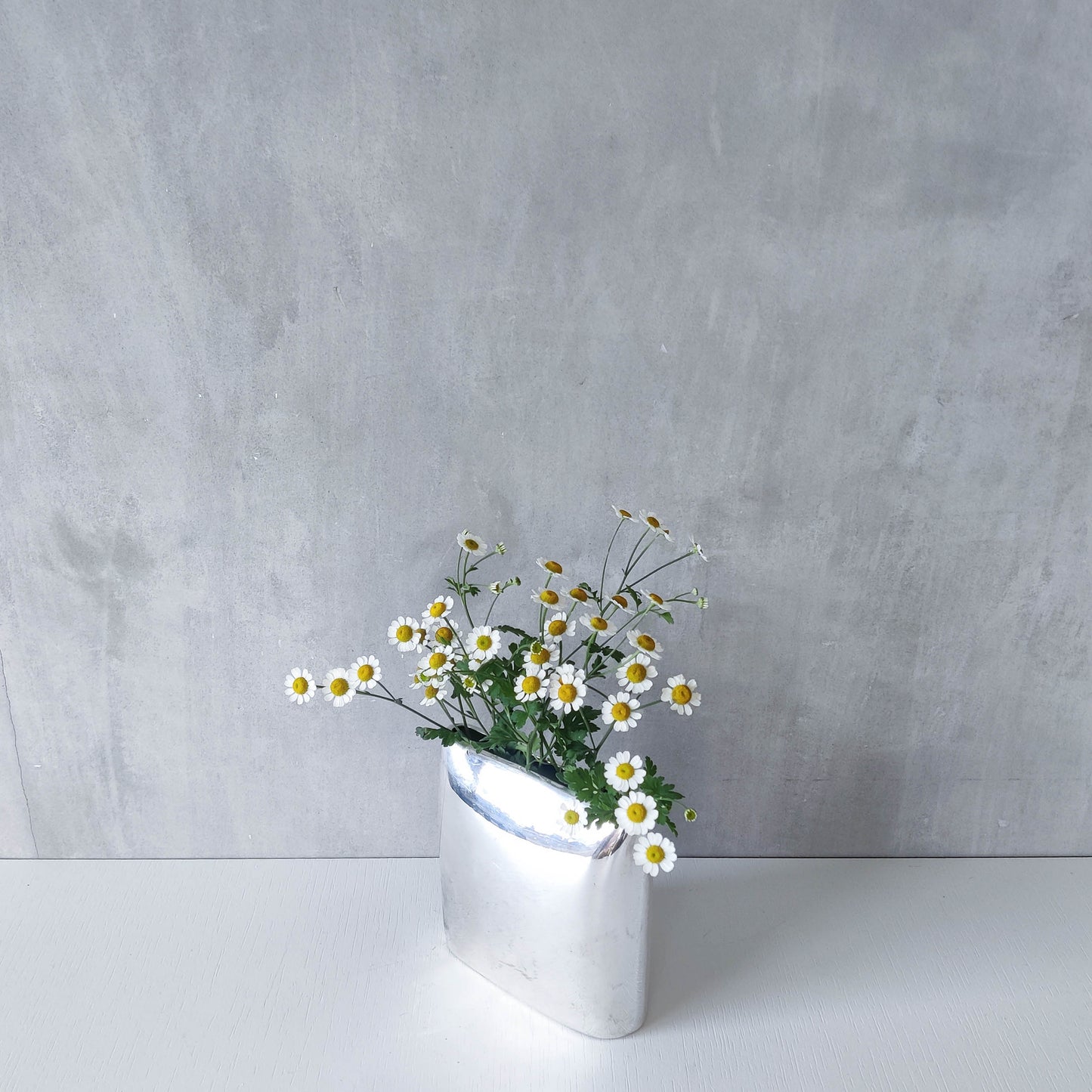 Vintage silver plated envelope flat form metal vase