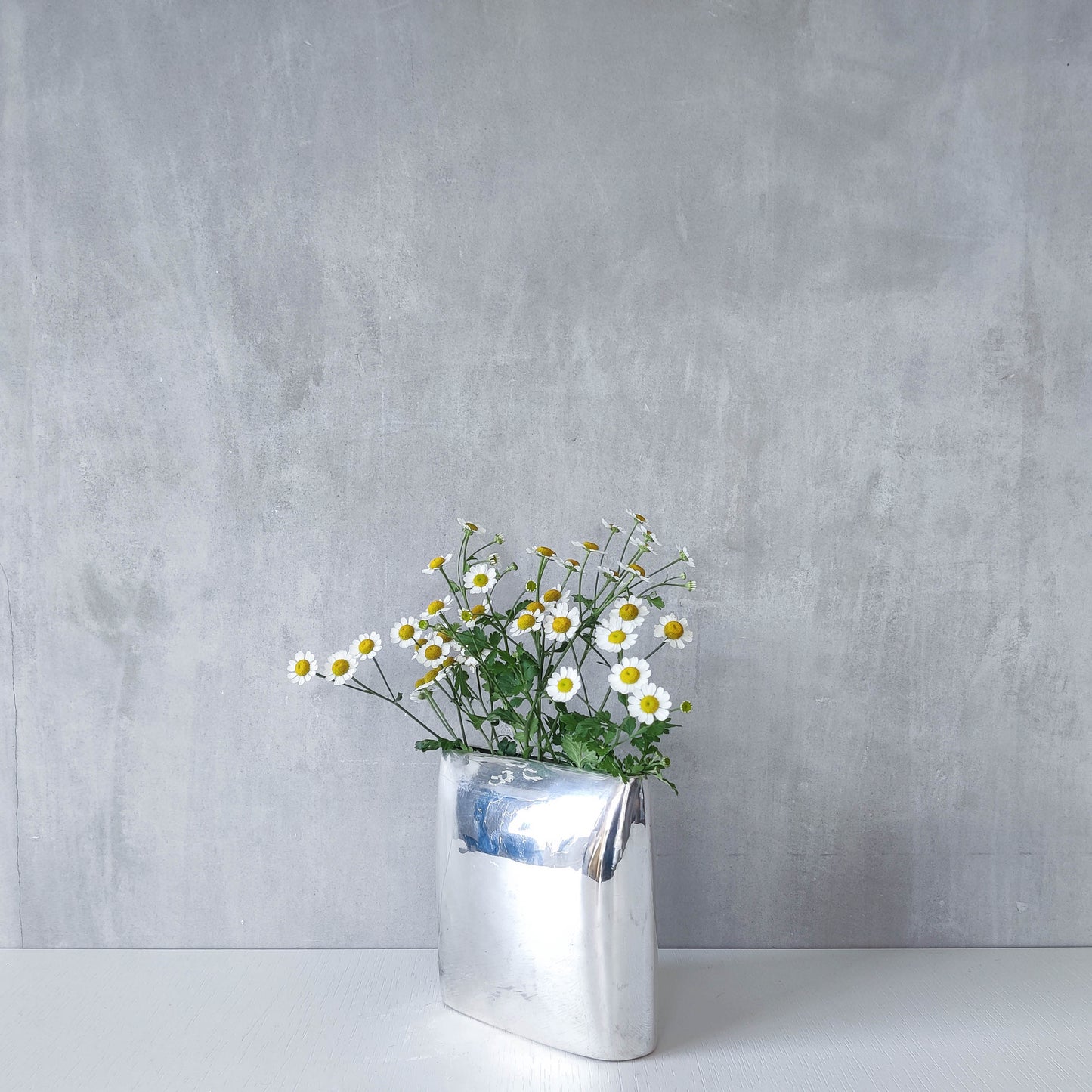 Vintage silver plated envelope flat form metal vase