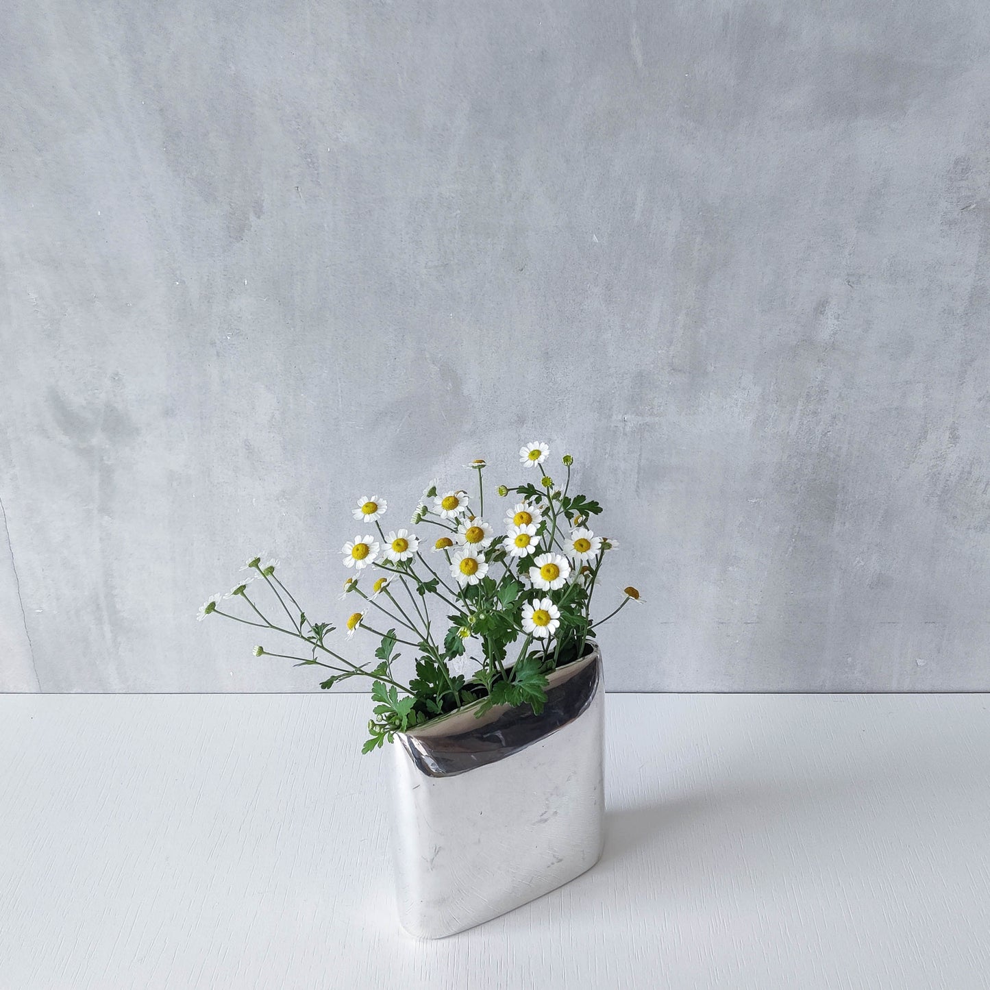 Vintage silver plated envelope flat form metal vase