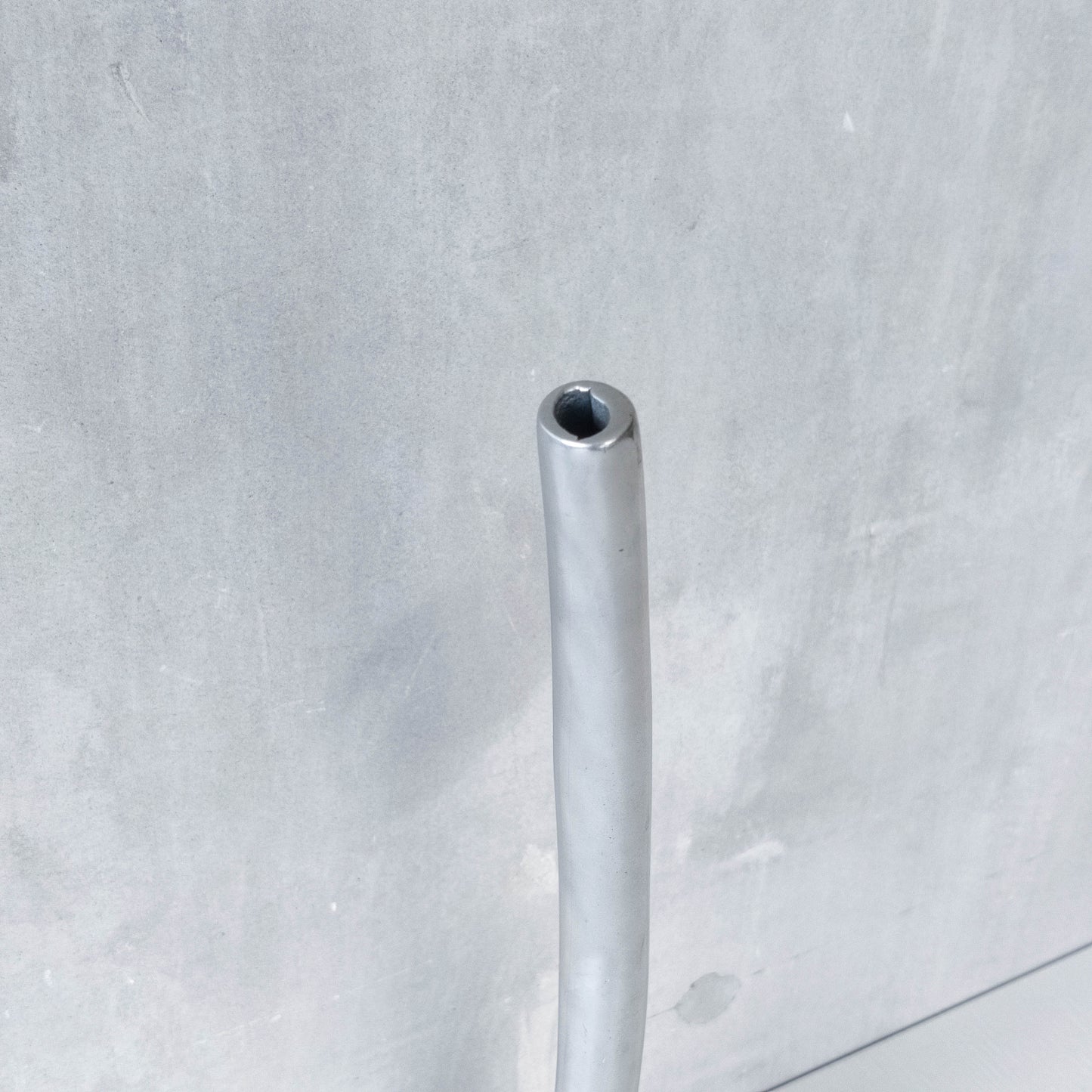 Vintage 90s sculptural sand cast aluminium sculptural organic form tall vase