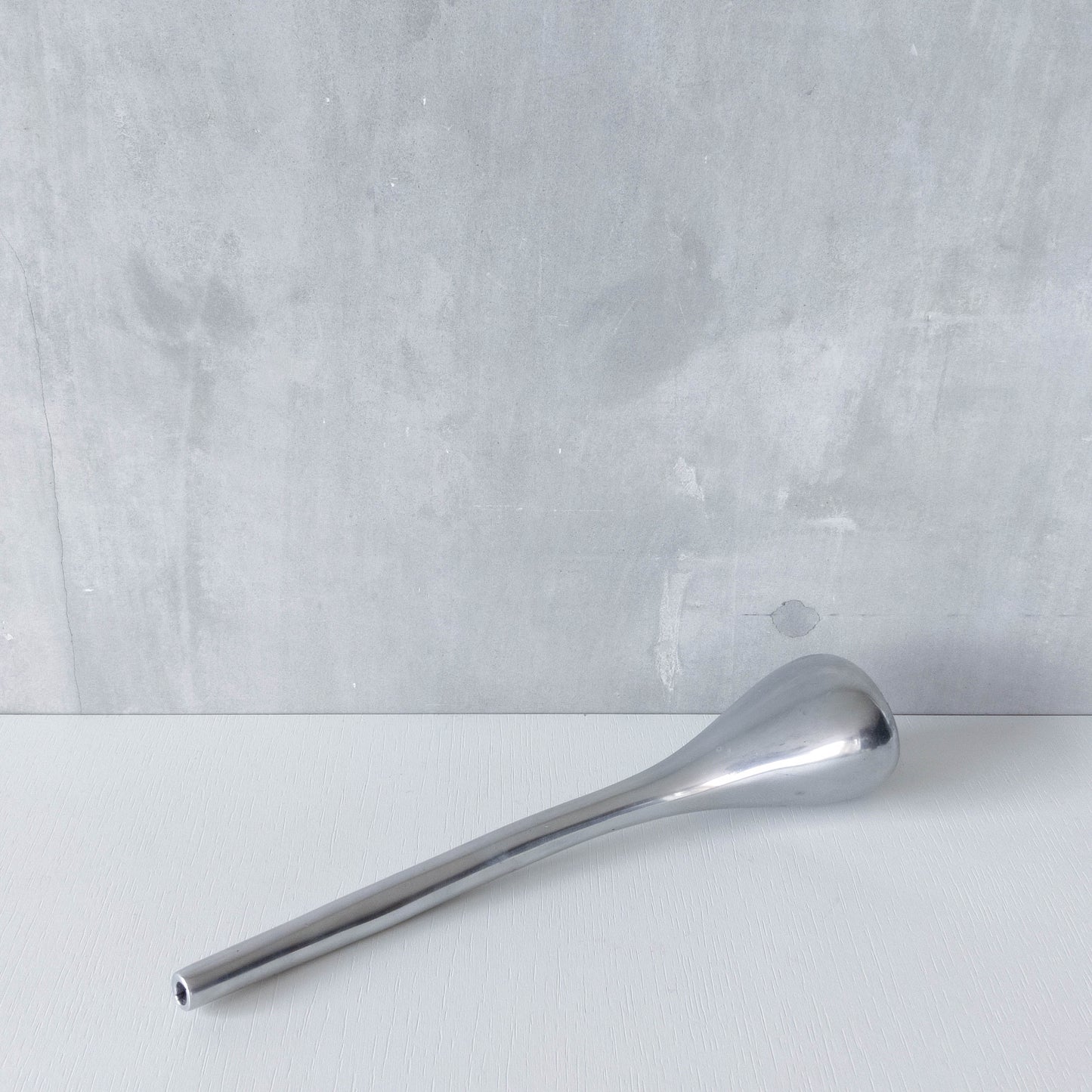 Vintage 90s sculptural sand cast aluminium sculptural organic form tall vase