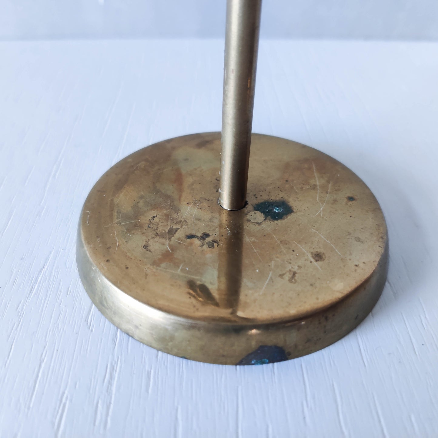 Vintage 1990s pair of cast brass Fornasetti style sun celestial candle holders