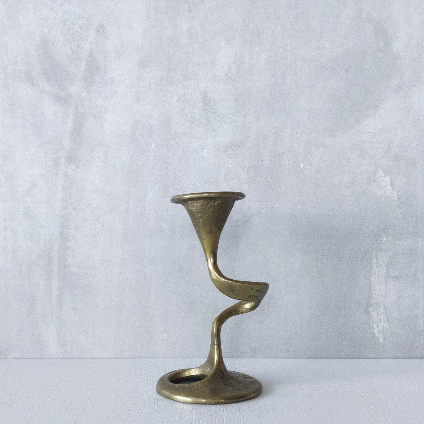Mid-century cast brass candle holder attributed to Kurt Jesch for Fratelli Tonini