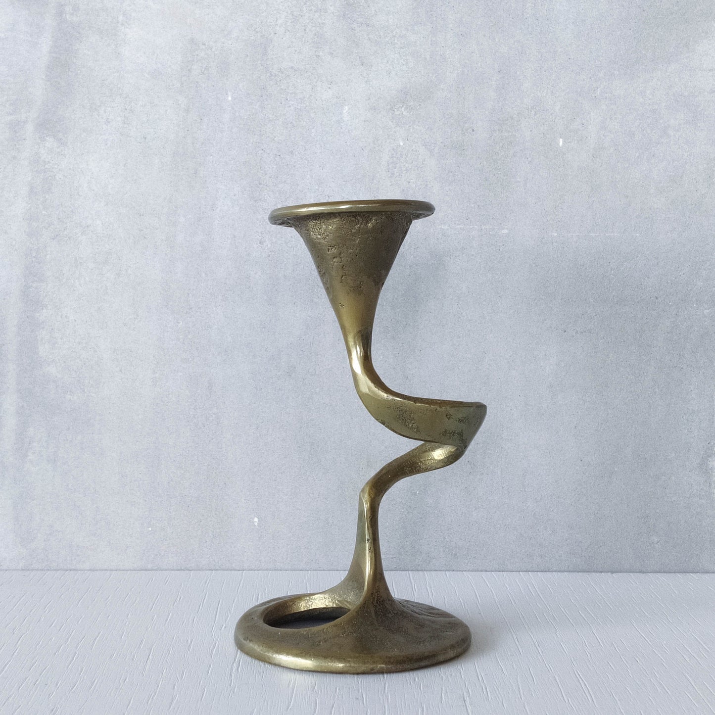 Mid-century cast brass candle holder attributed to Kurt Jesch for Fratelli Tonini