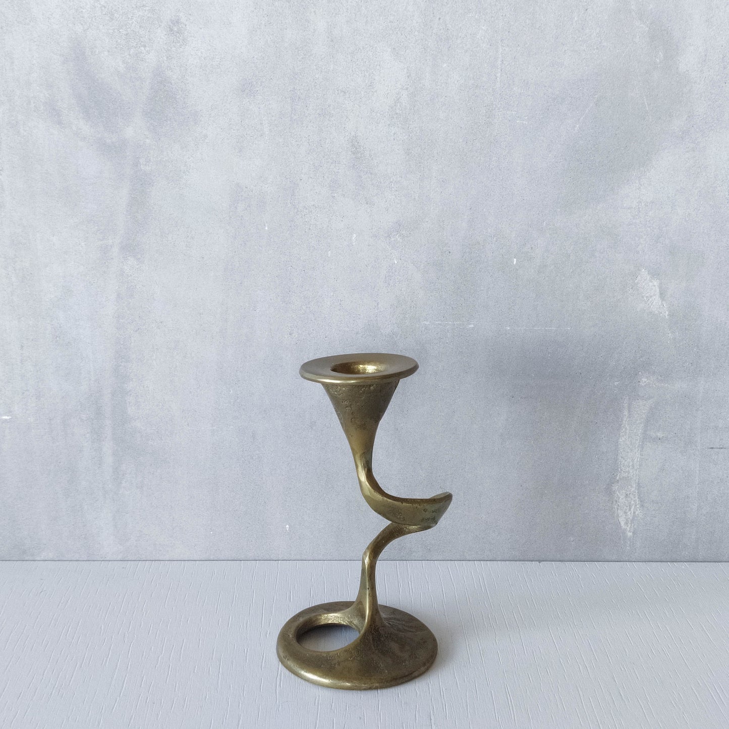 Mid-century cast brass candle holder attributed to Kurt Jesch for Fratelli Tonini