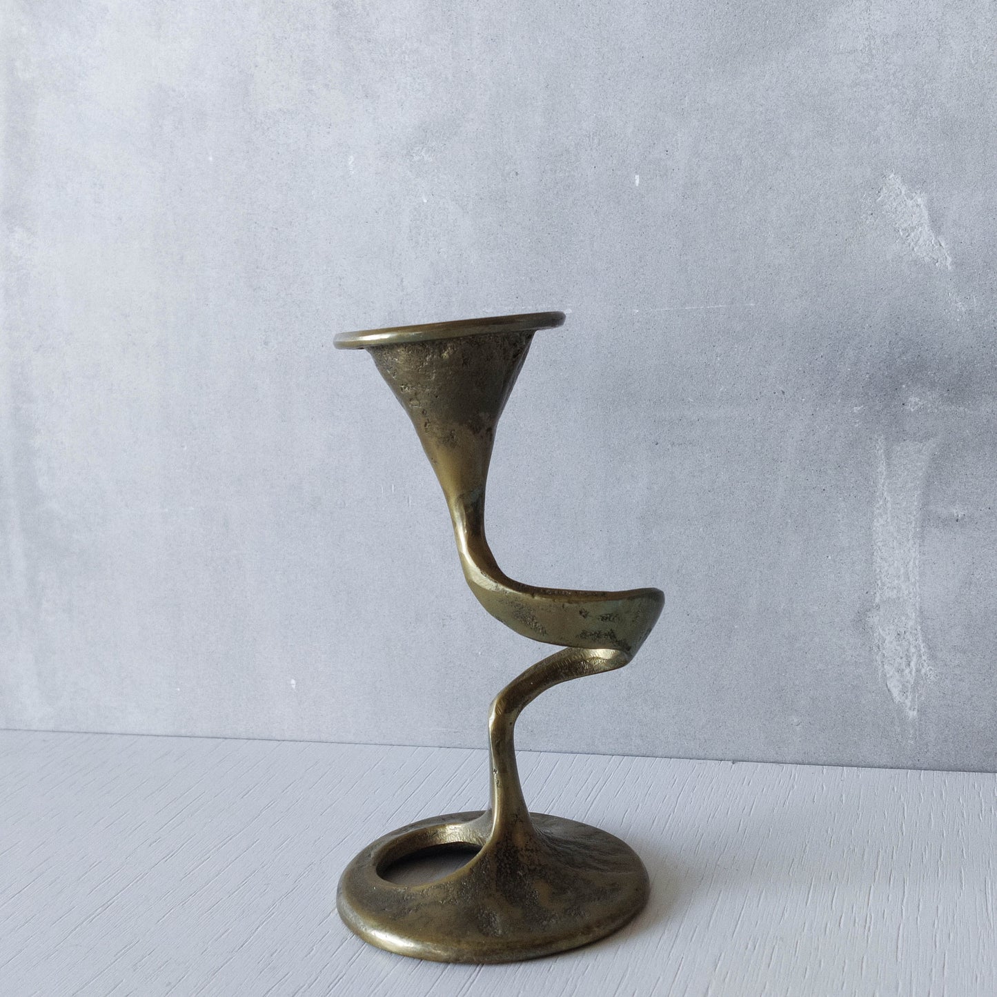 Mid-century cast brass candle holder attributed to Kurt Jesch for Fratelli Tonini