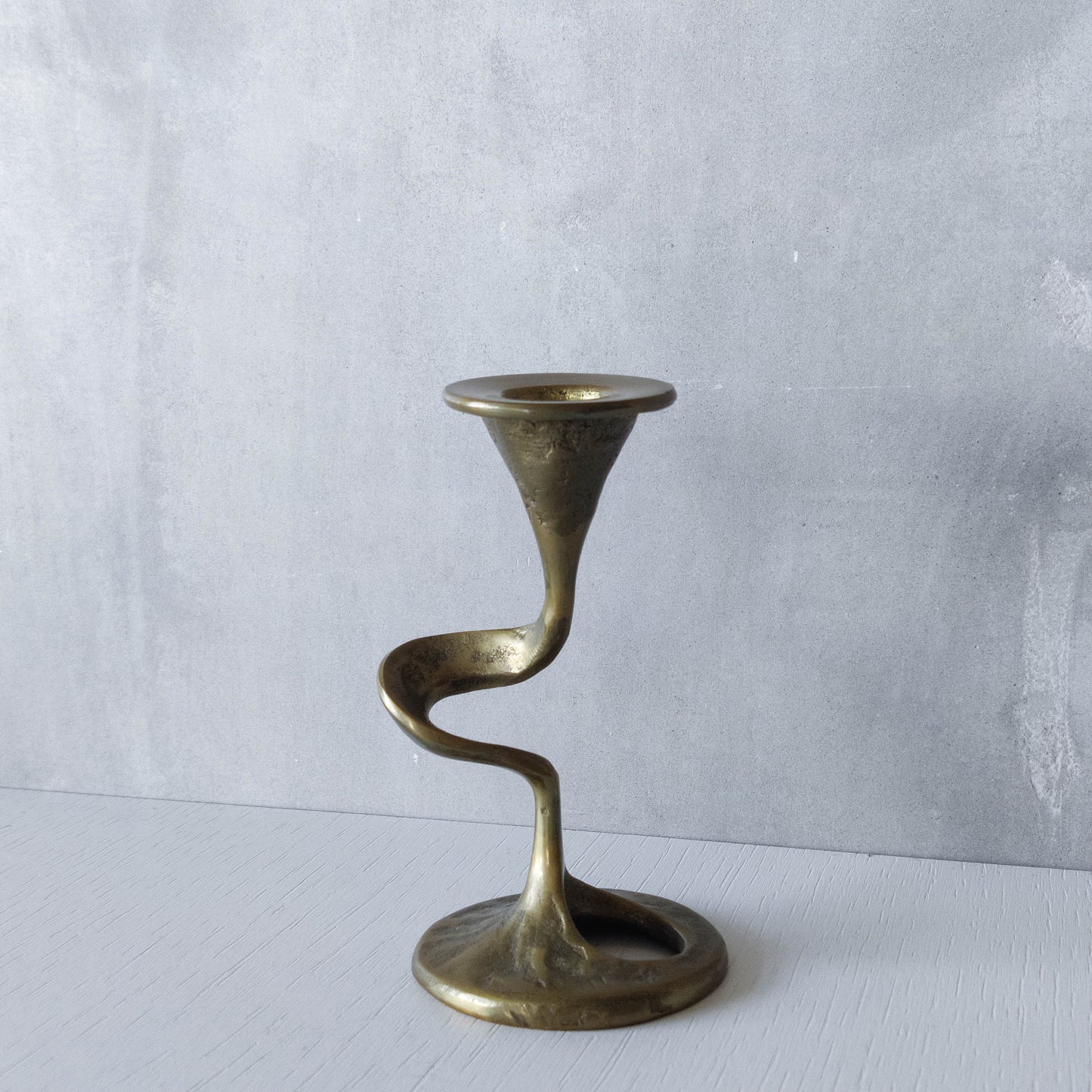 Mid-century cast brass candle holder attributed to Kurt Jesch for Fratelli Tonini