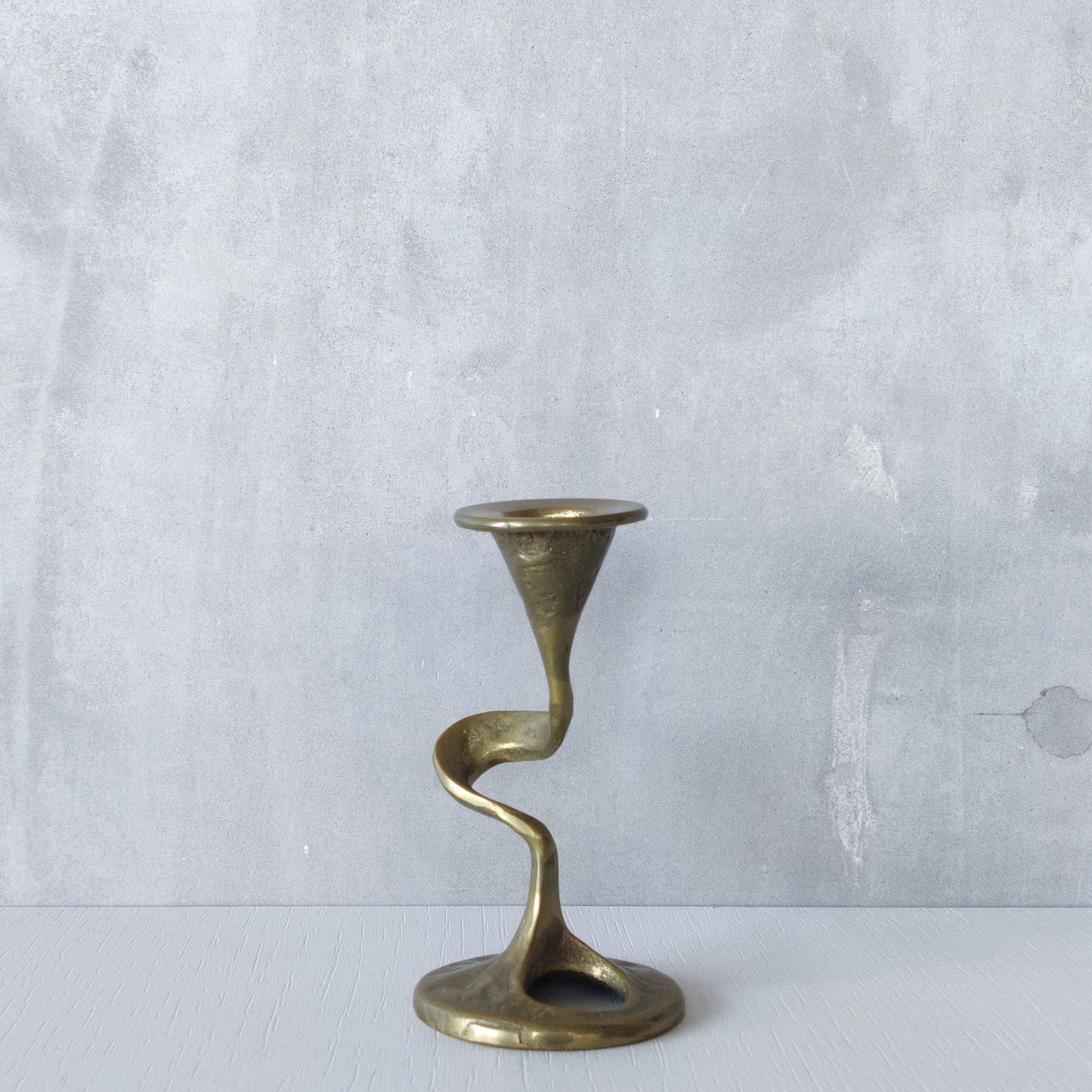 Mid-century cast brass candle holder attributed to Kurt Jesch for Fratelli Tonini