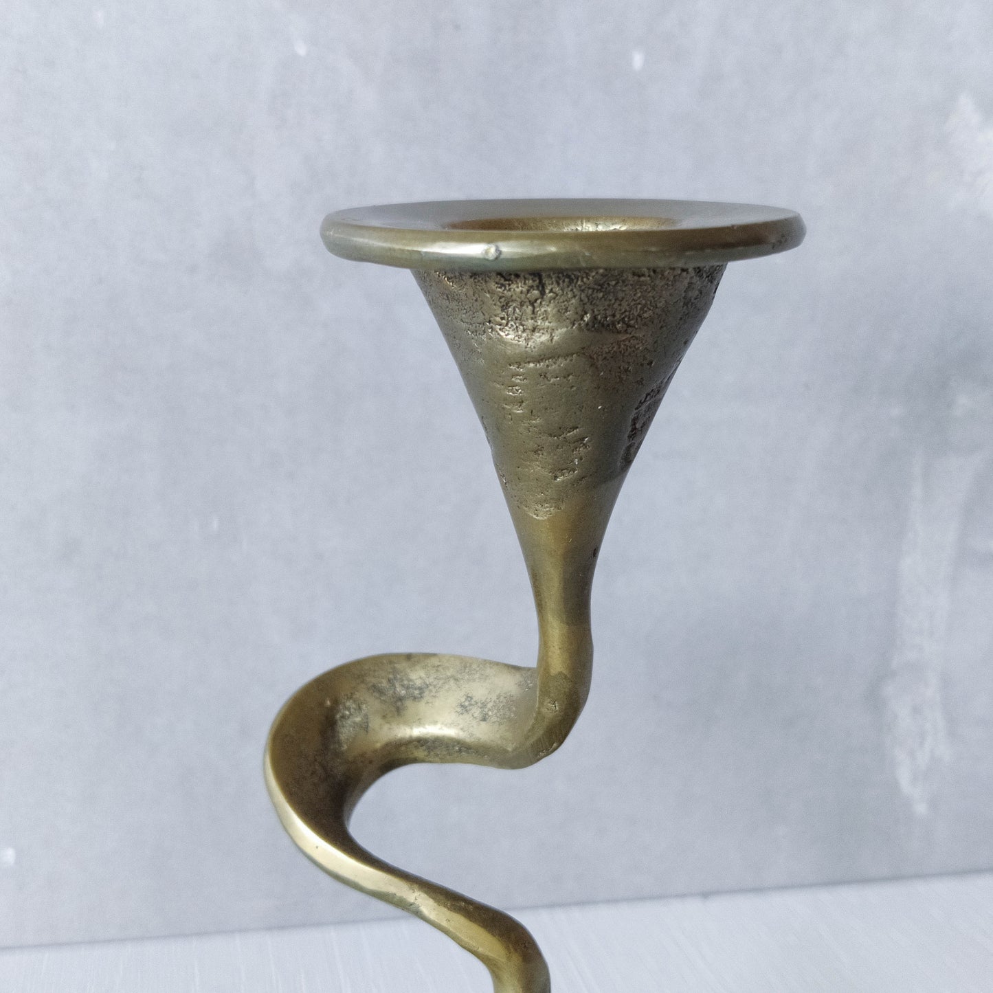 Mid-century cast brass candle holder attributed to Kurt Jesch for Fratelli Tonini