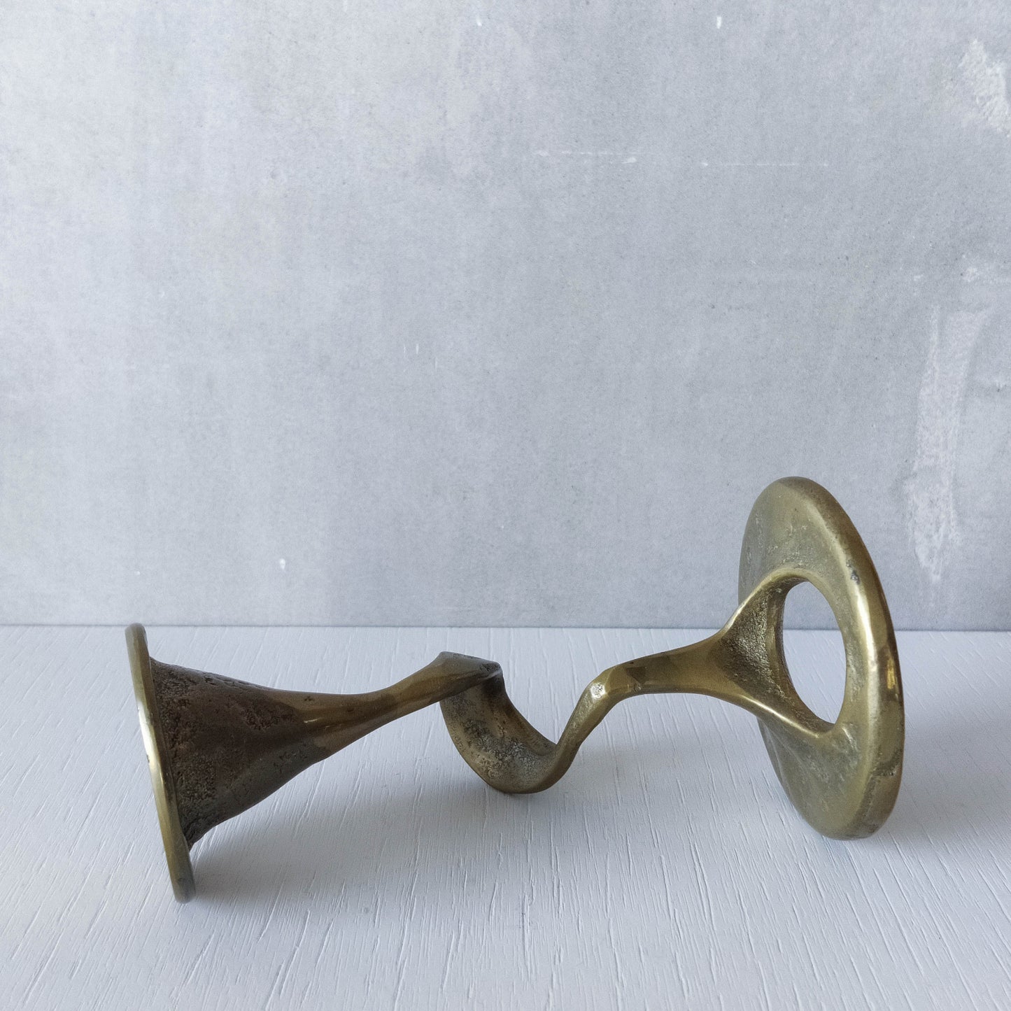 Mid-century cast brass candle holder attributed to Kurt Jesch for Fratelli Tonini