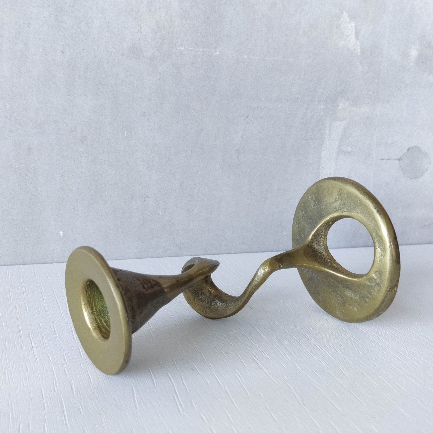 Mid-century cast brass candle holder attributed to Kurt Jesch for Fratelli Tonini