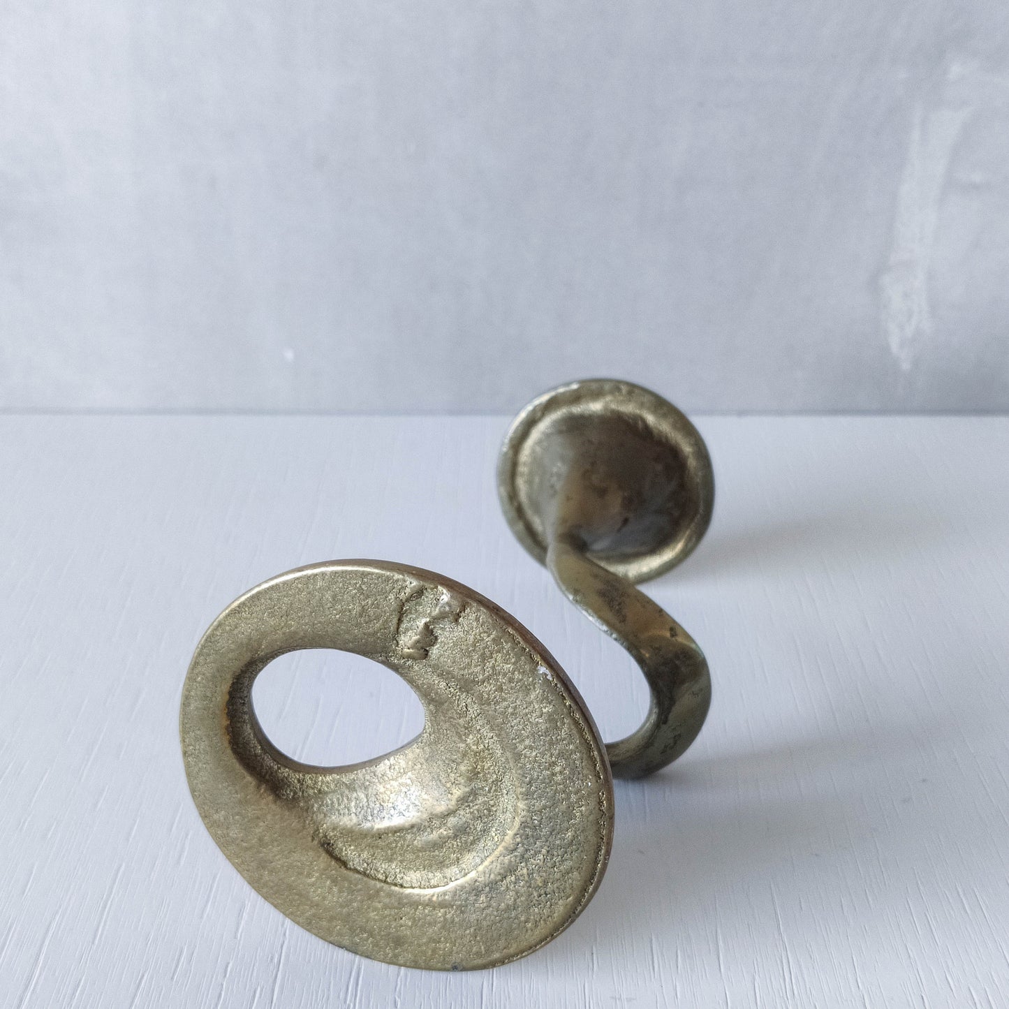 Mid-century cast brass candle holder attributed to Kurt Jesch for Fratelli Tonini