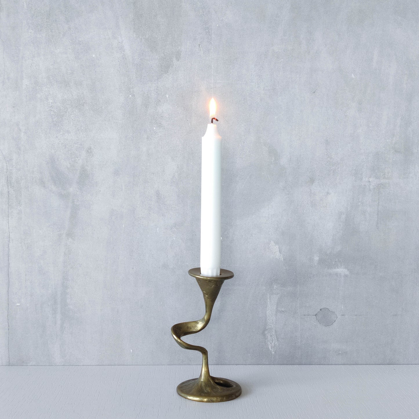 Mid-century cast brass candle holder attributed to Kurt Jesch for Fratelli Tonini