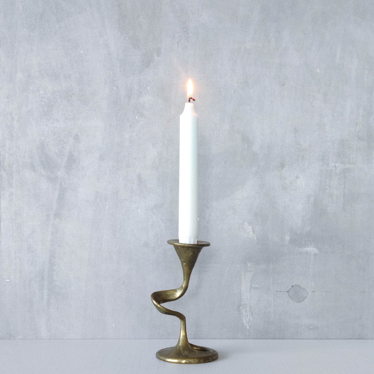 Mid-century cast brass candle holder attributed to Kurt Jesch for Fratelli Tonini