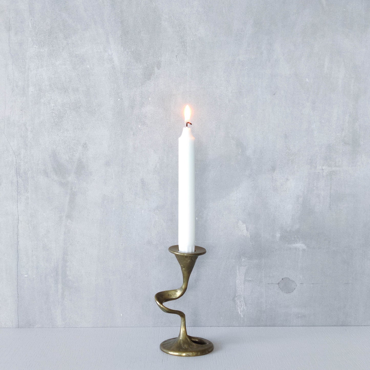 Mid-century cast brass candle holder attributed to Kurt Jesch for Fratelli Tonini